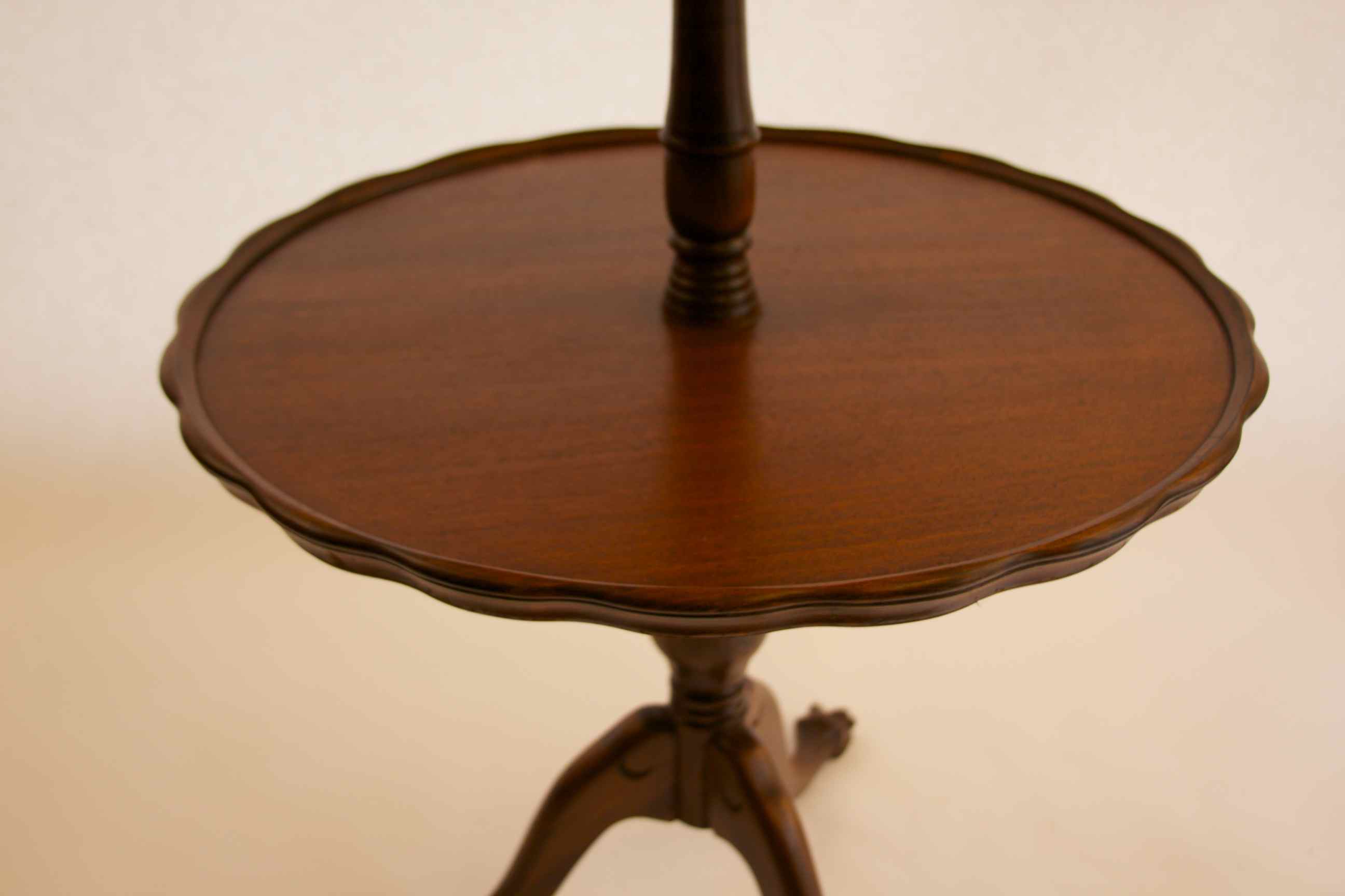 3 Tier Mahogany Piecrust Shaped Table