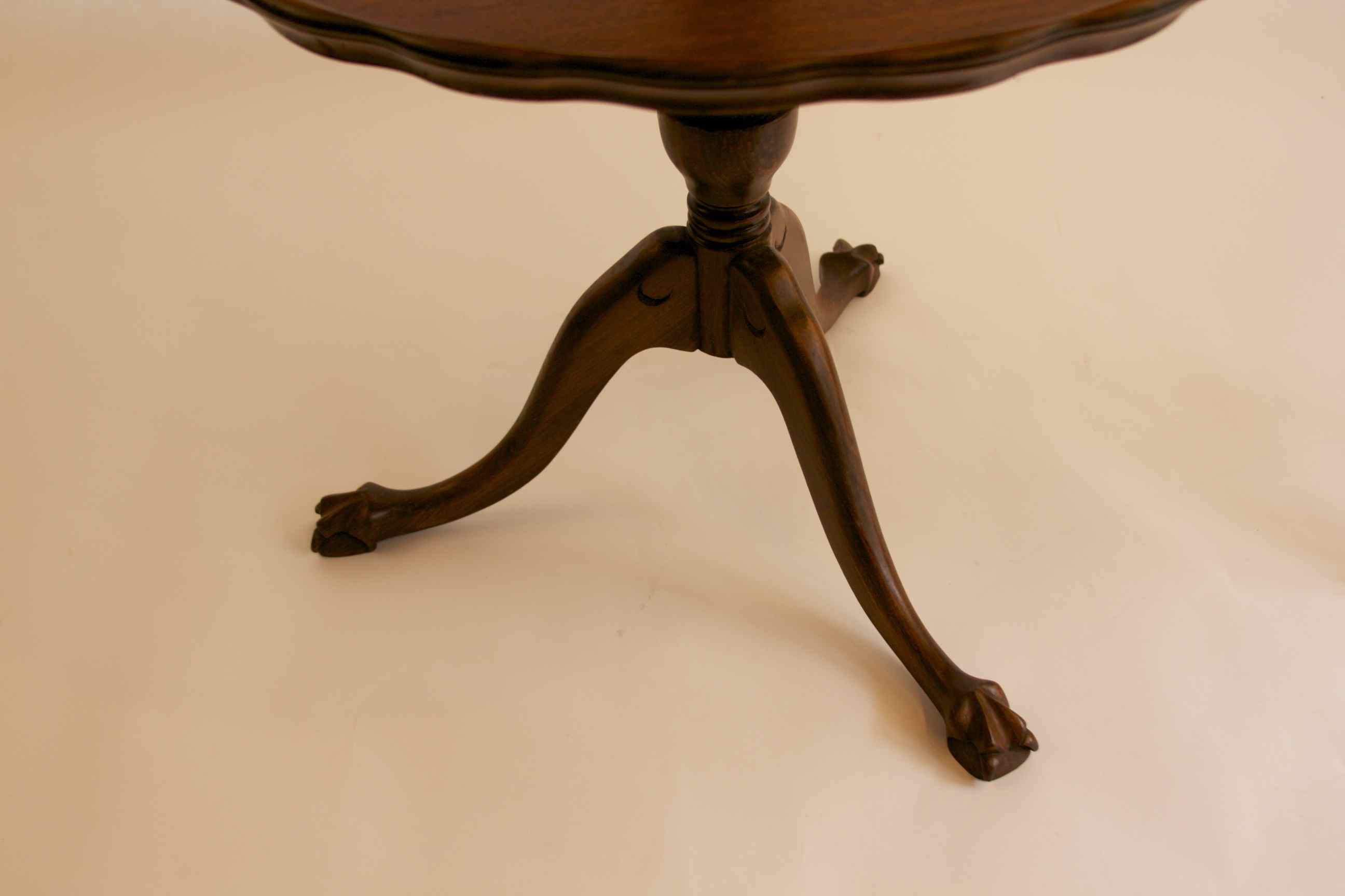 3 Tier Mahogany Piecrust Shaped Table