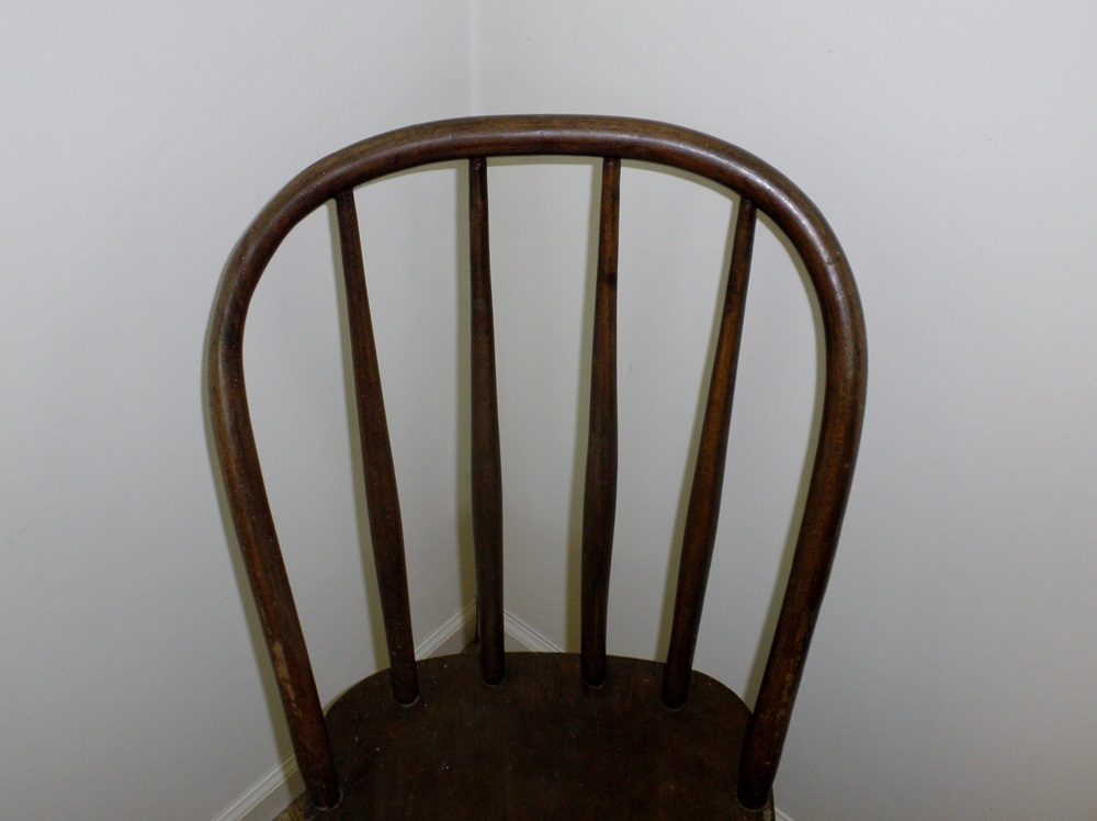 Antique Wood Bar Type Chair 