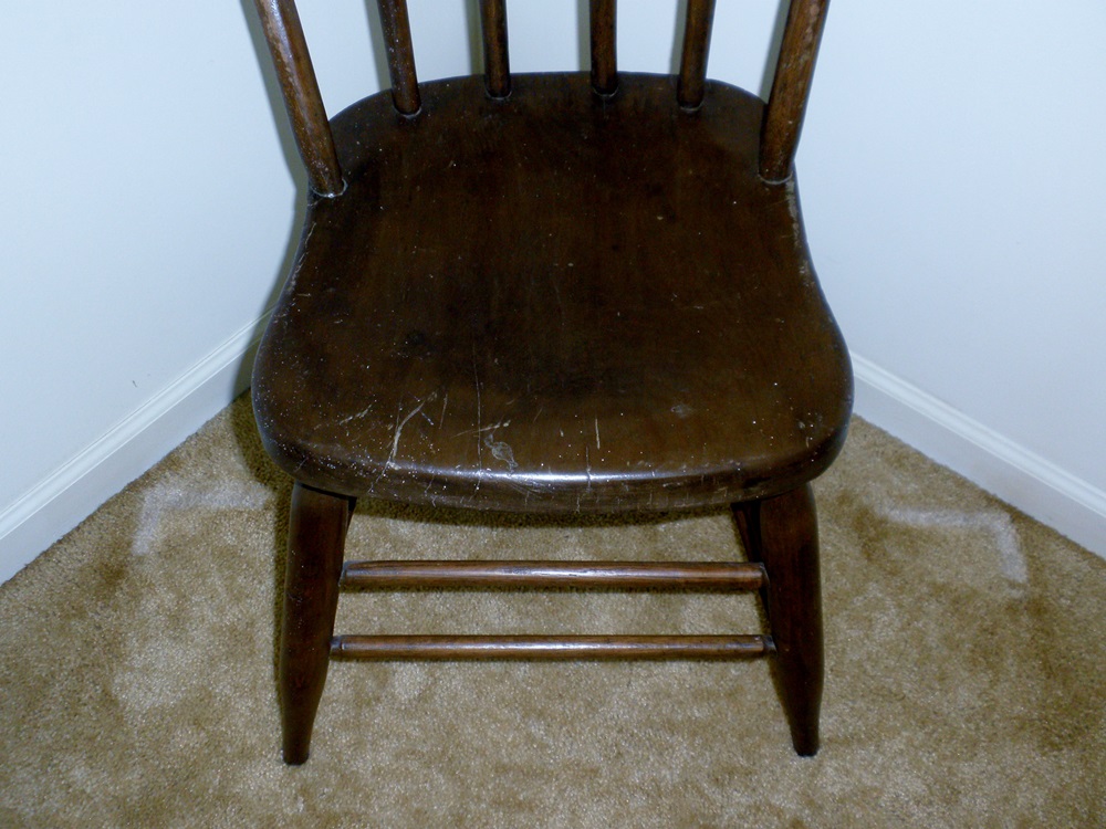 Antique Wood Bar Type Chair 