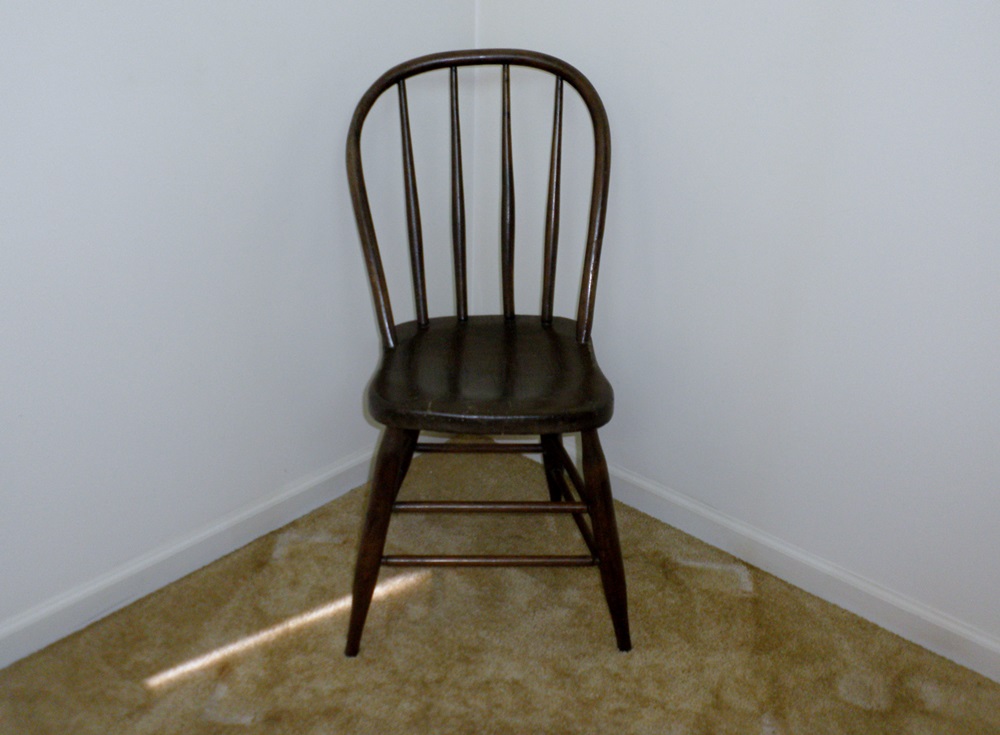 Antique Wood Bar Type Chair 