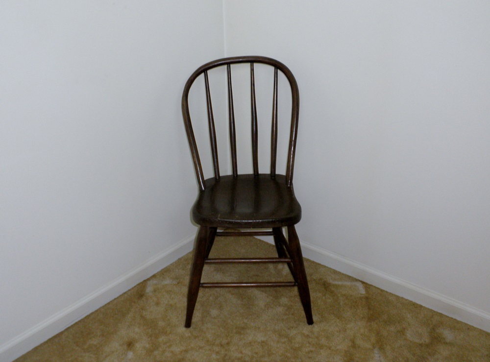 Antique Wood Bar Type Chair 