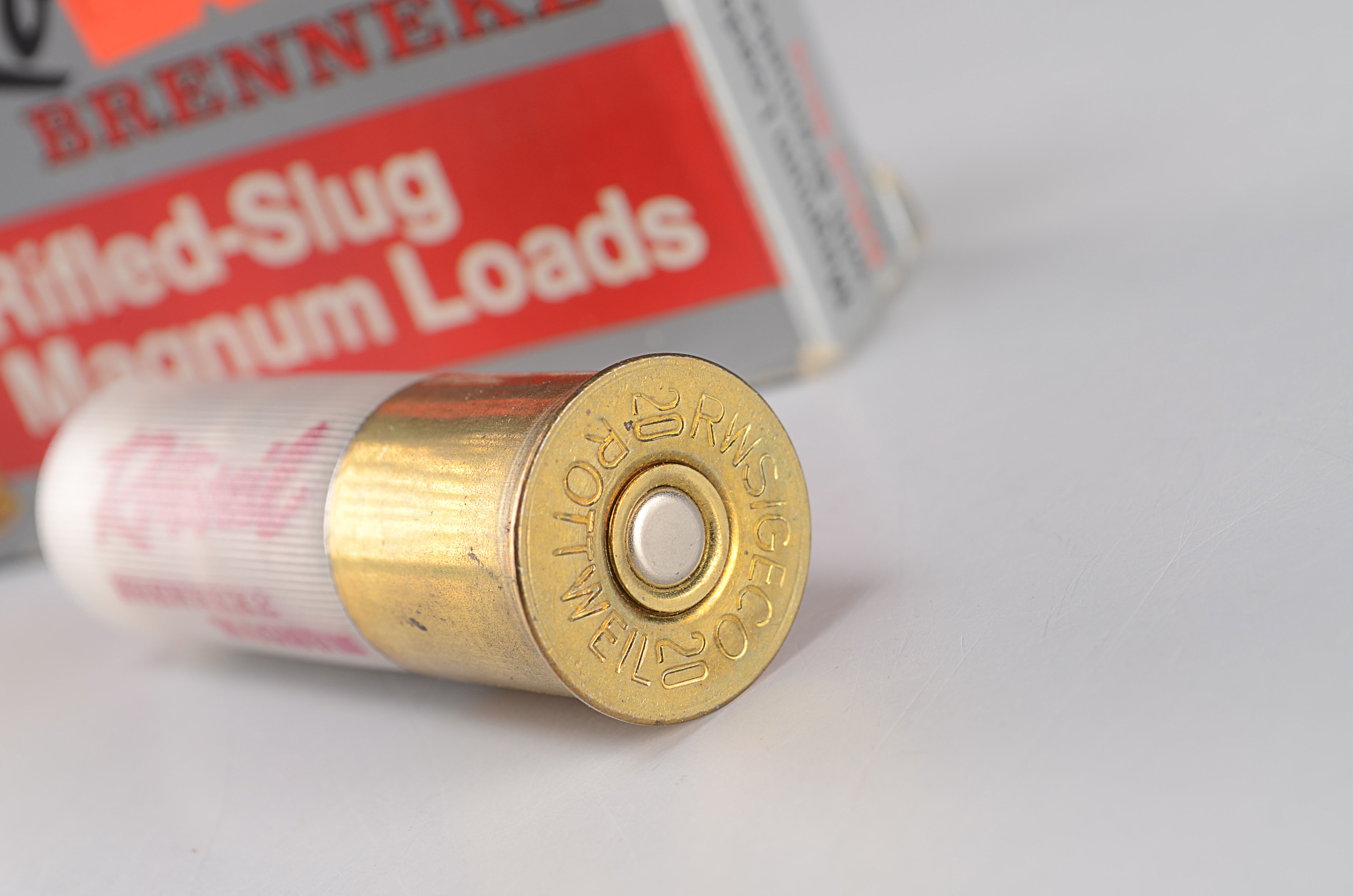 Box of (5) Rottweil Brenneke Rifled Slug Magnum load 20 gauge 2 3/4"shotgun shells