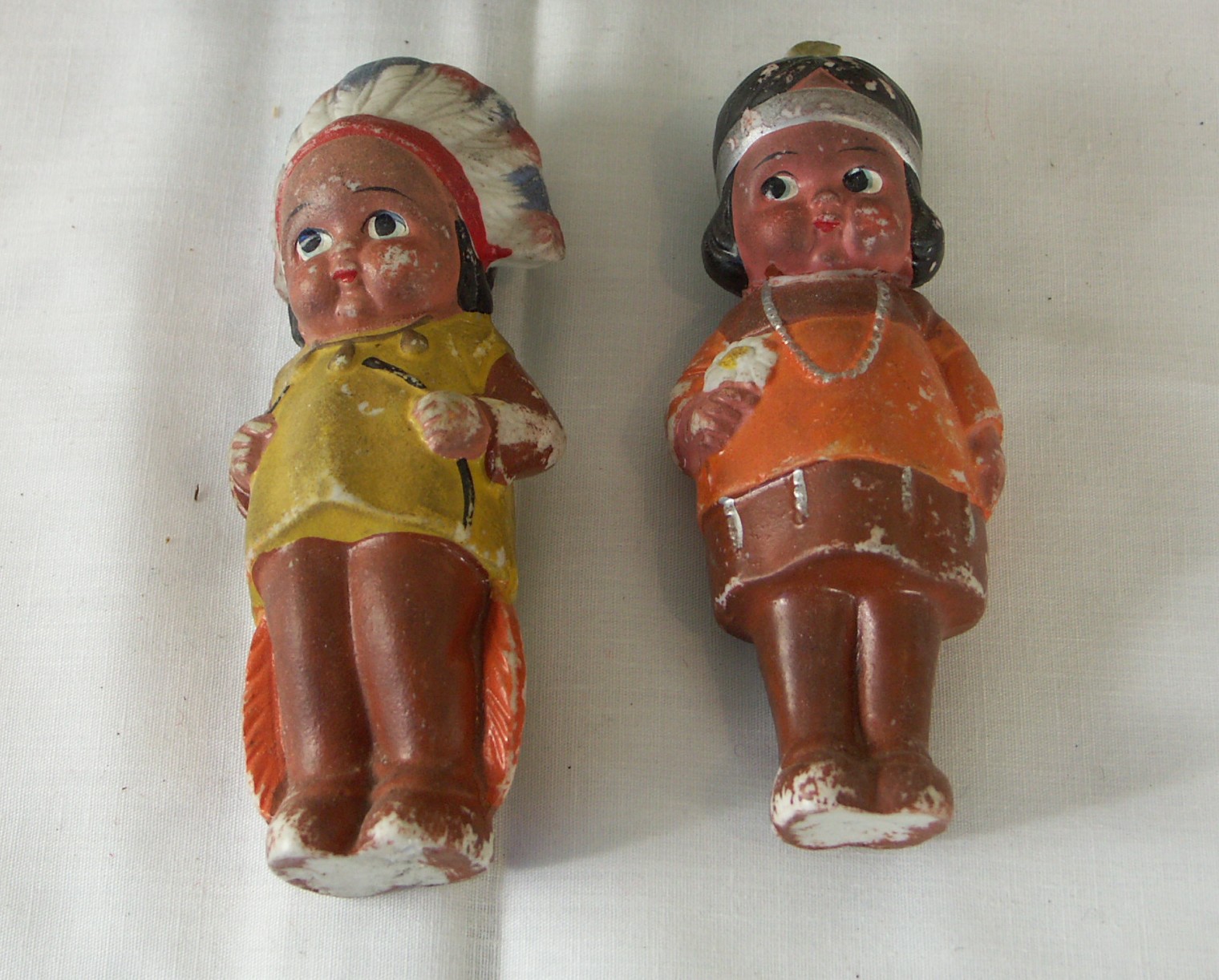 Vintage Porcelain Japanese Kewpie Native American Dolls