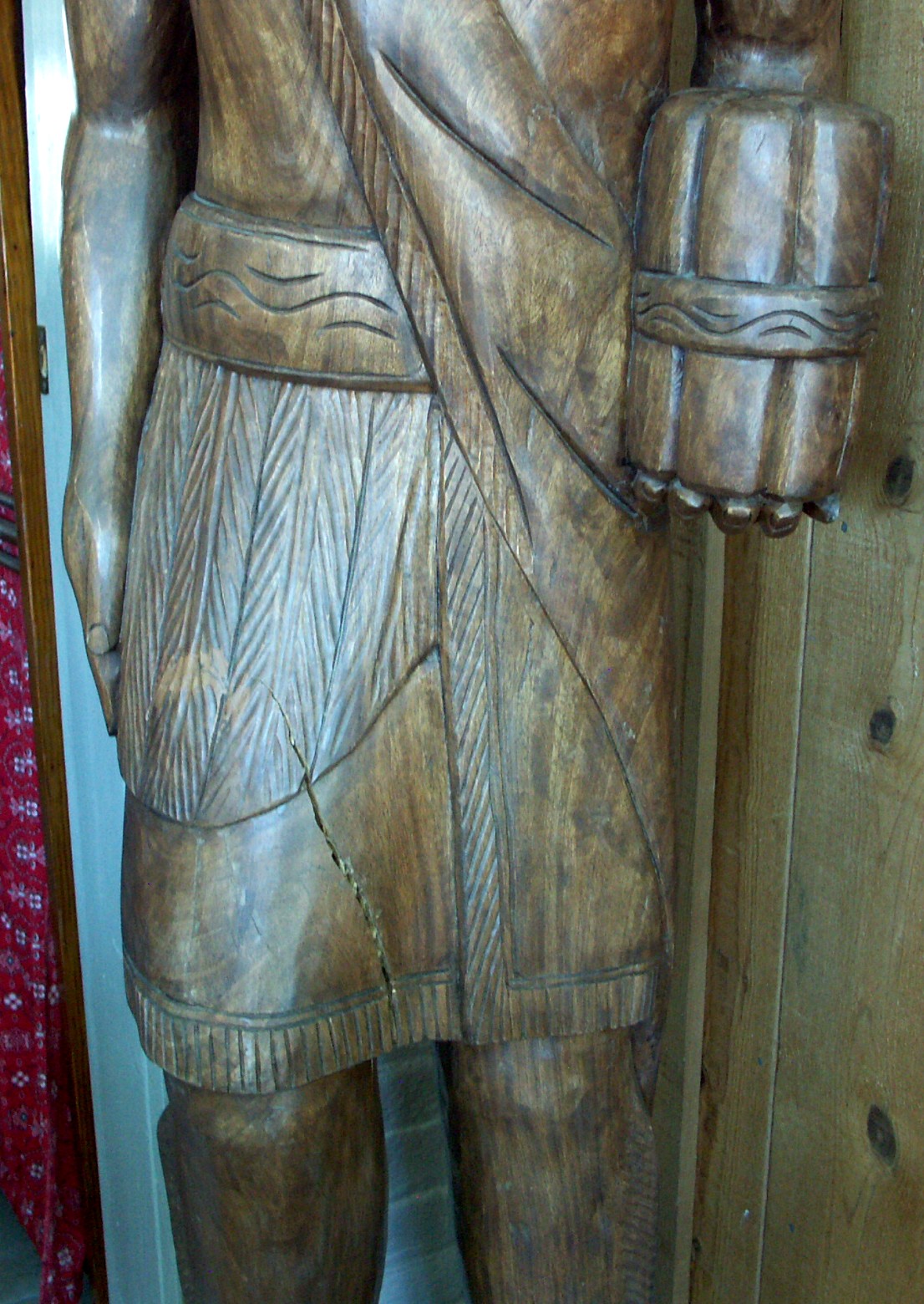 6' Antique Carved Wood Cigar Store Indian
