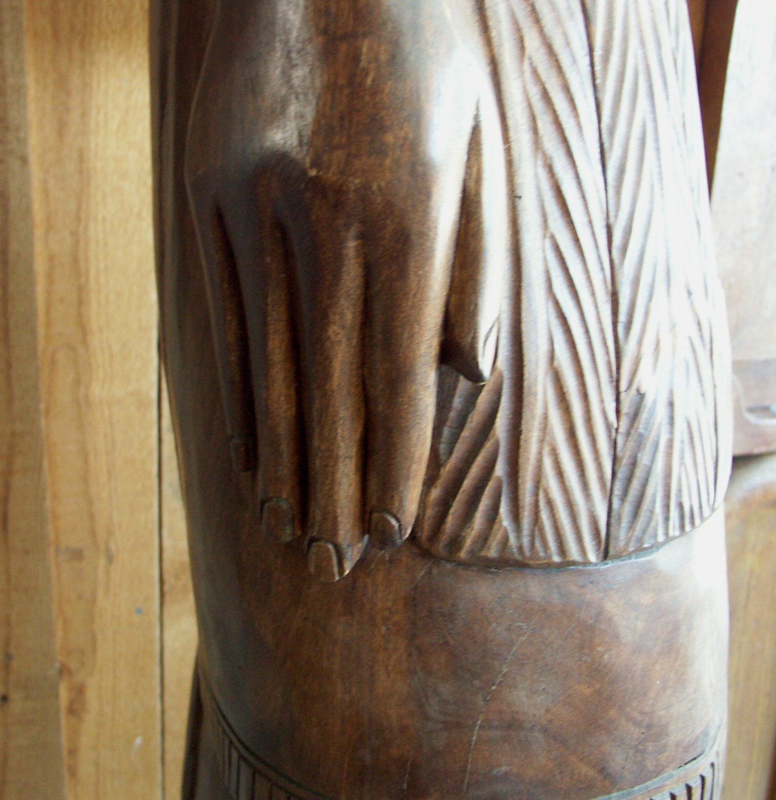 6' Antique Carved Wood Cigar Store Indian