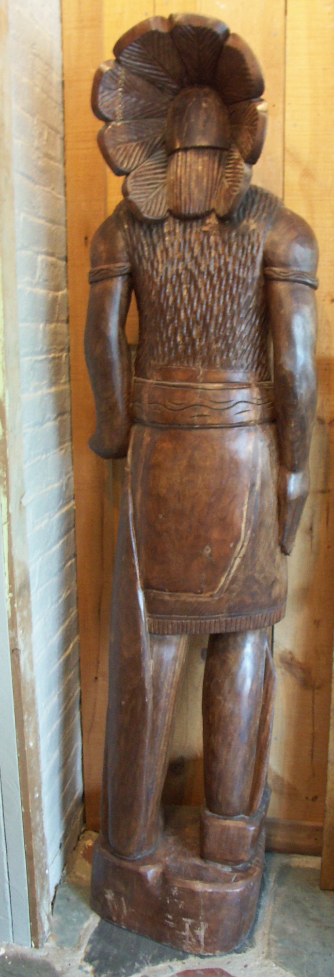 6' Antique Carved Wood Cigar Store Indian