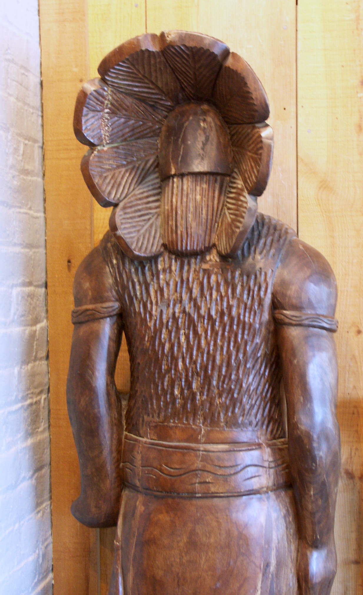 6' Antique Carved Wood Cigar Store Indian