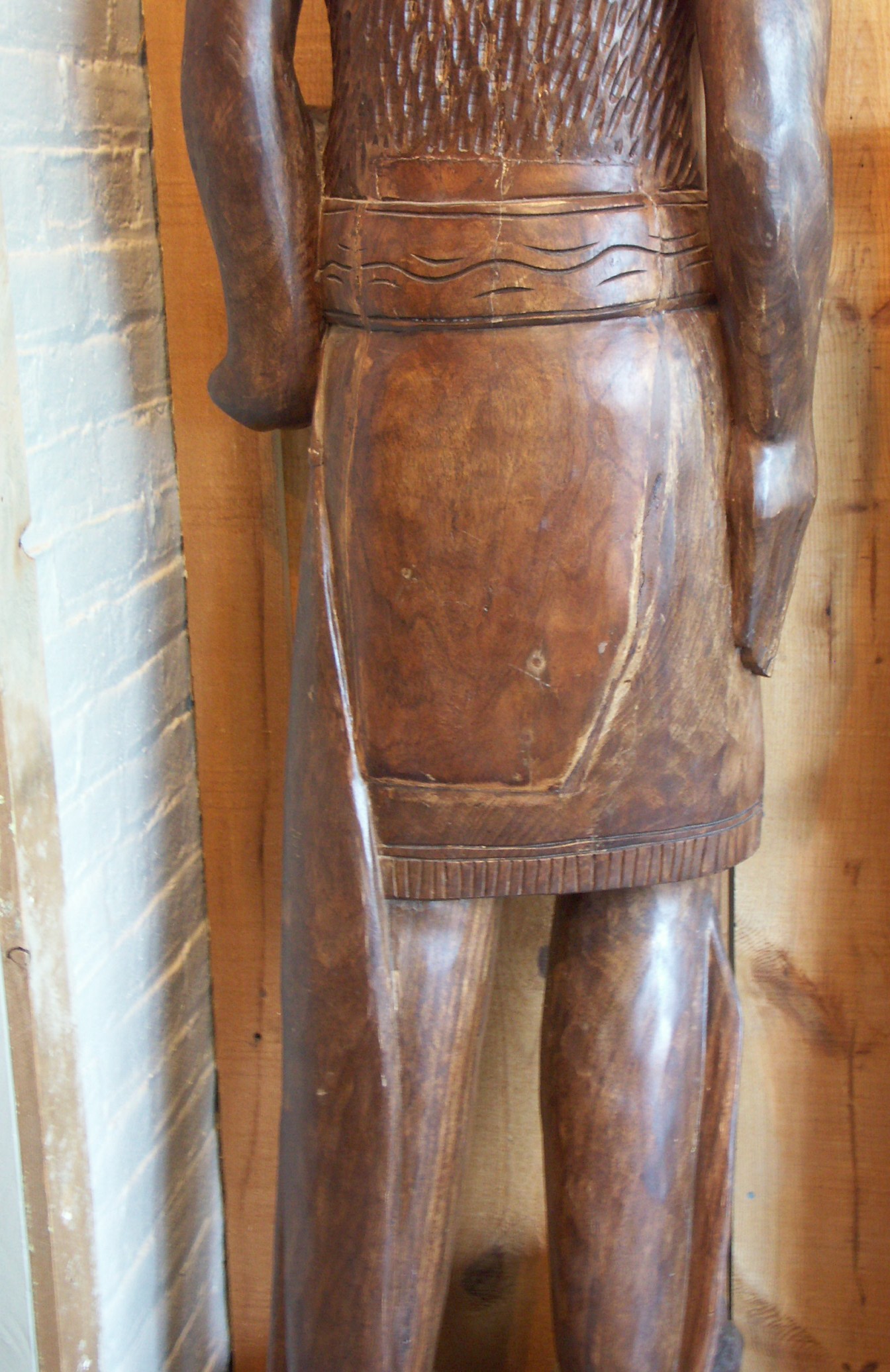 6' Antique Carved Wood Cigar Store Indian
