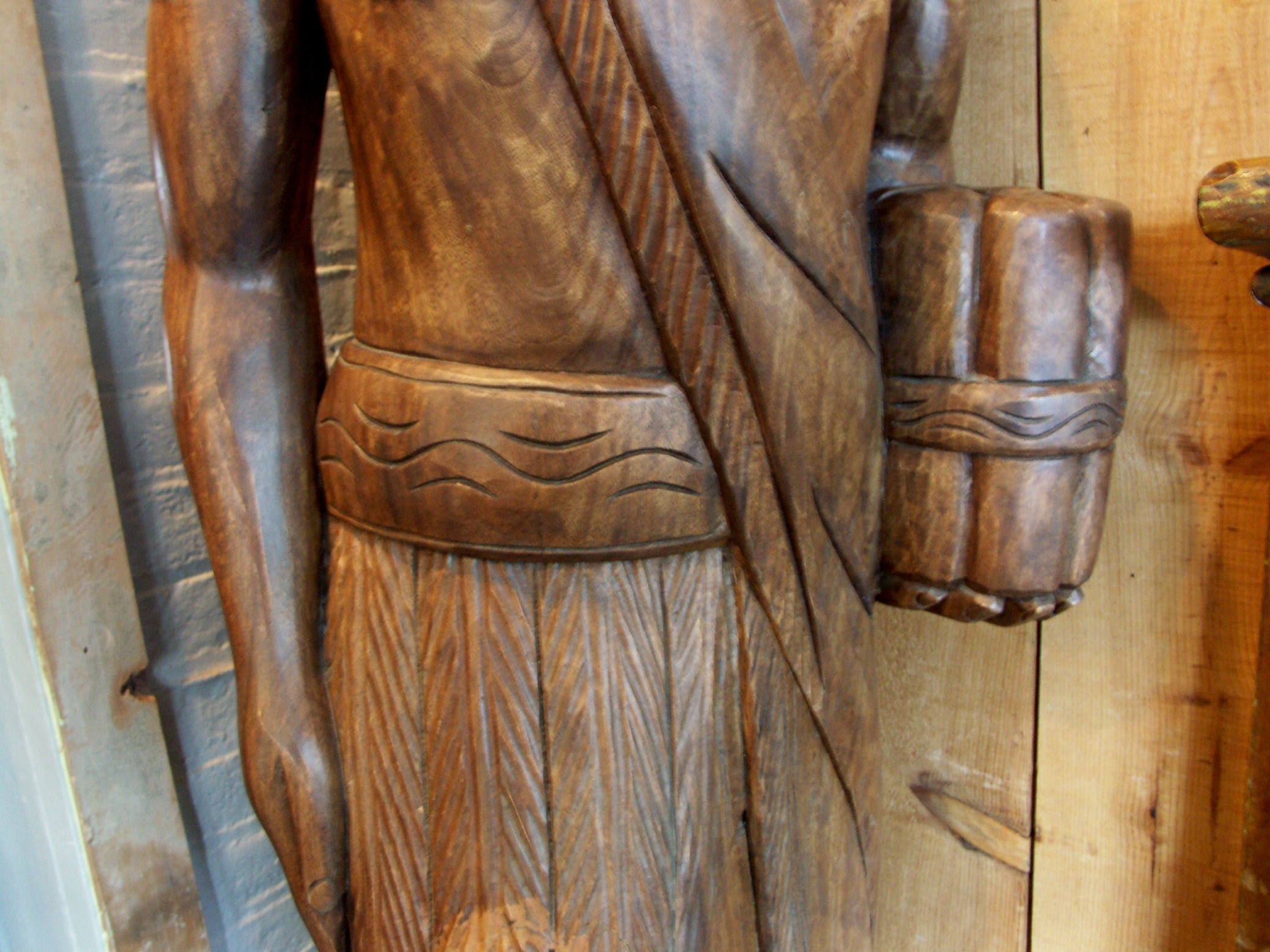 6' Antique Carved Wood Cigar Store Indian