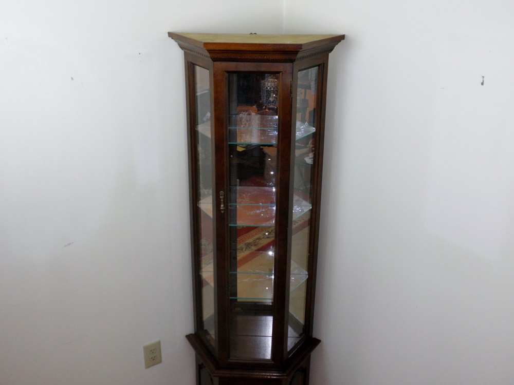 Triangular Shaped Curio Cabinet 