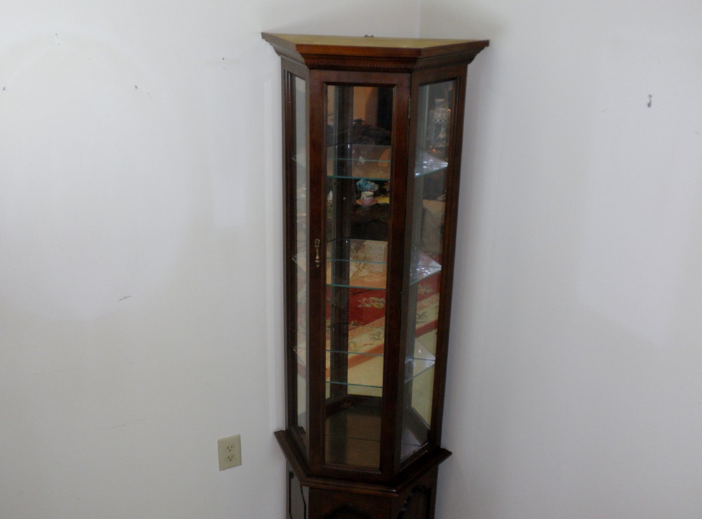 Triangular Shaped Curio Cabinet 