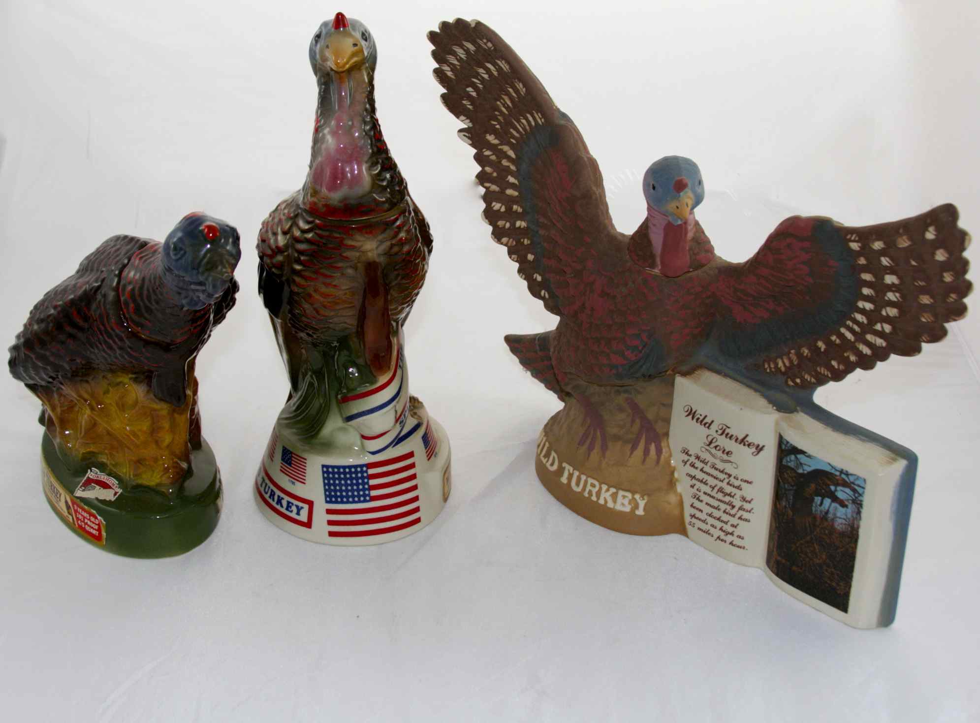 3 Vintage Wild Turkey Decanters