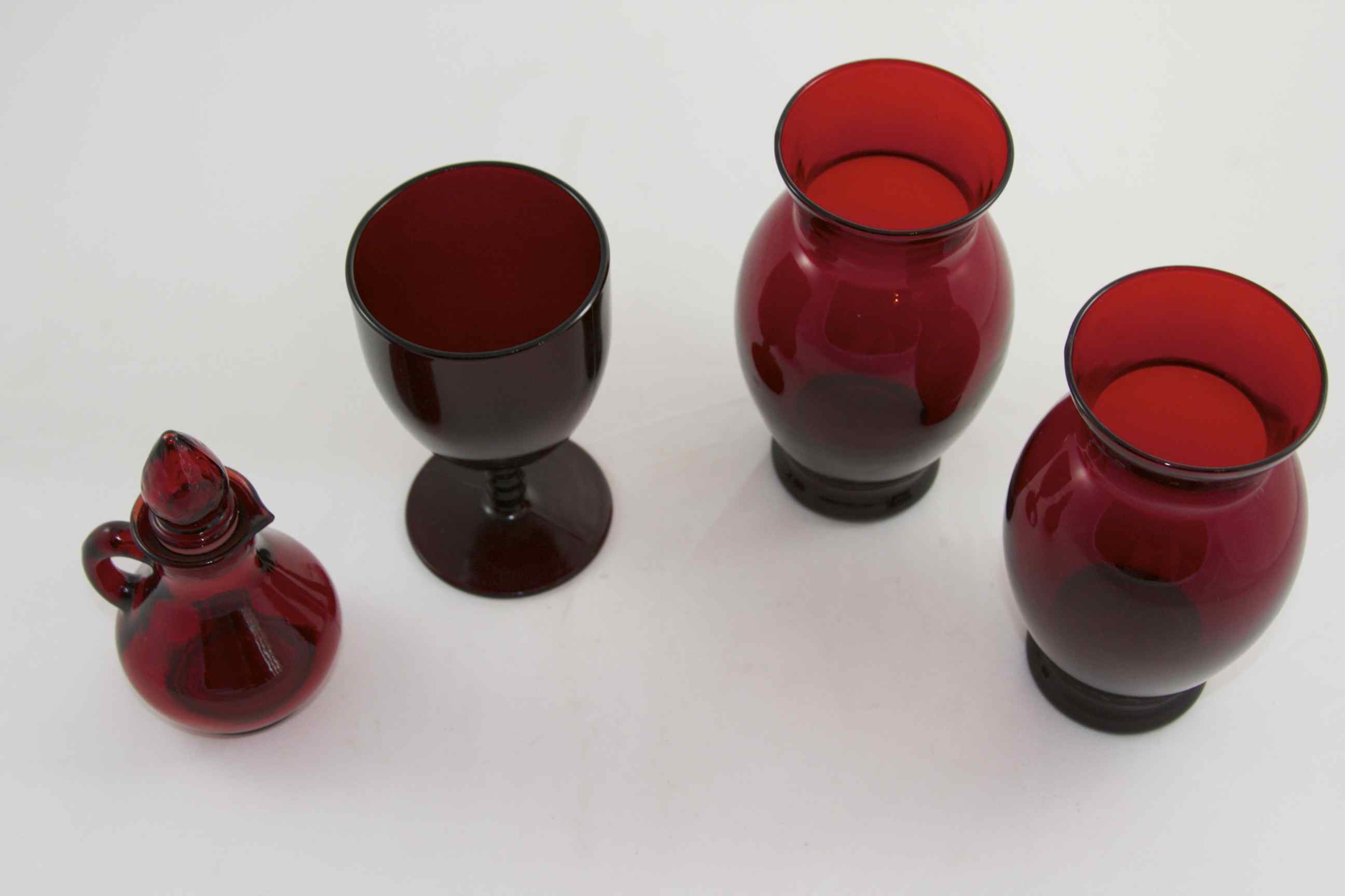 Lot of Vintage Red Glass