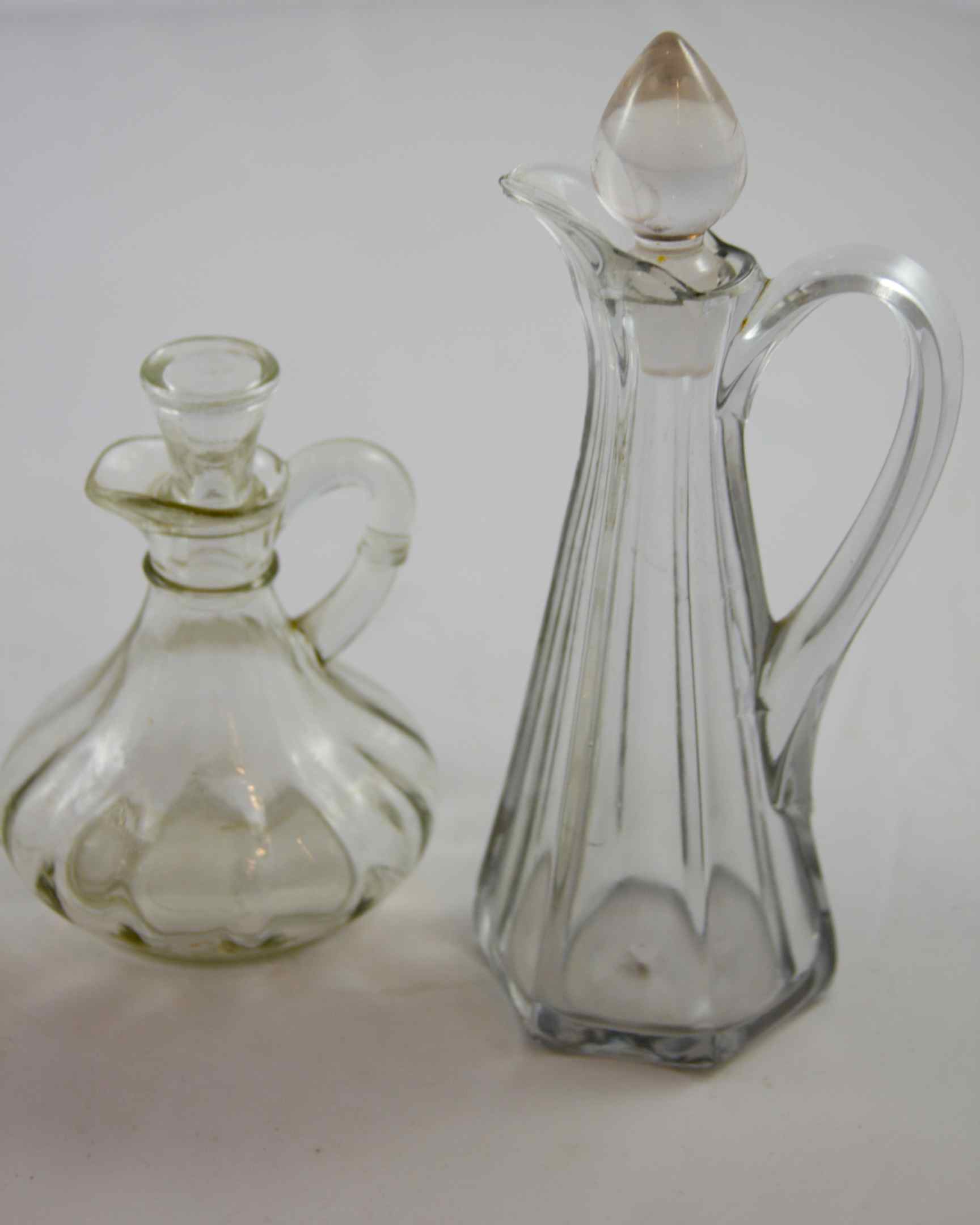 Lot of 3 Vintage Clear Glass Cruets
