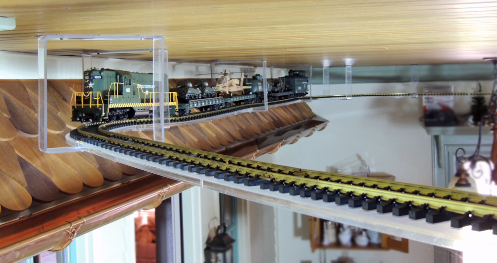 Acrylic Suspended Track System for Garden Scale Train