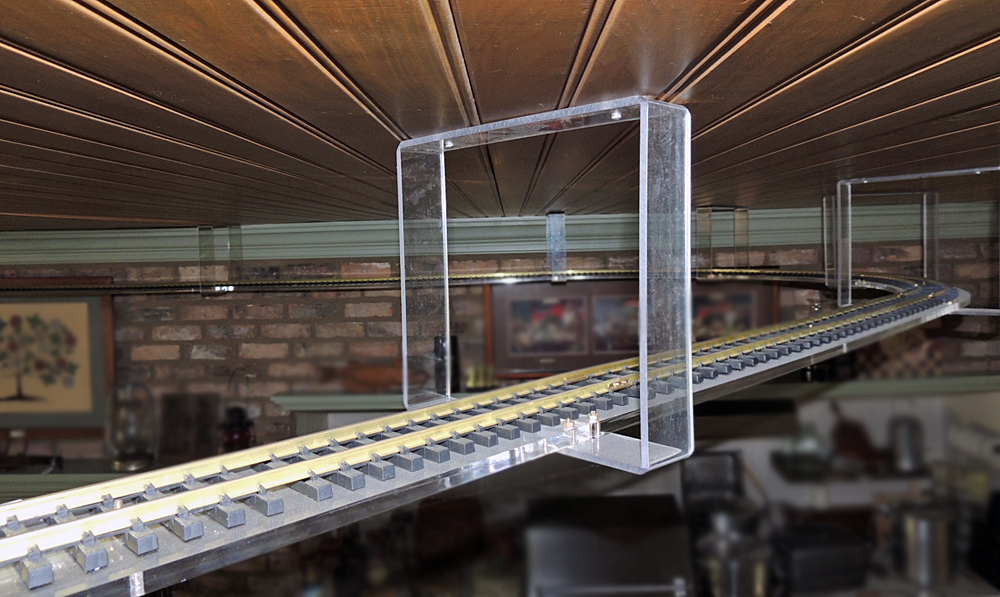 Acrylic Suspended Track System for Garden Scale Train