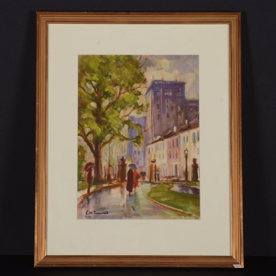 Original Charles Townsend Oil On Academy Board Painting