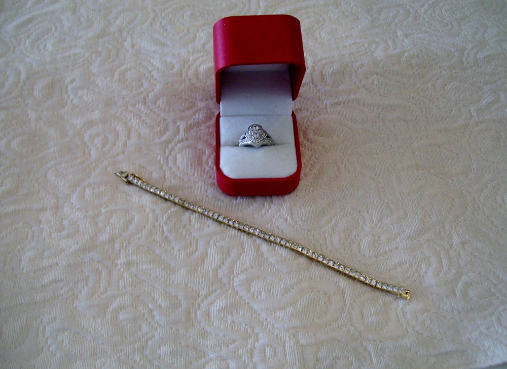 Gold Vermeil Tennis Bracelet & Silver Ring 