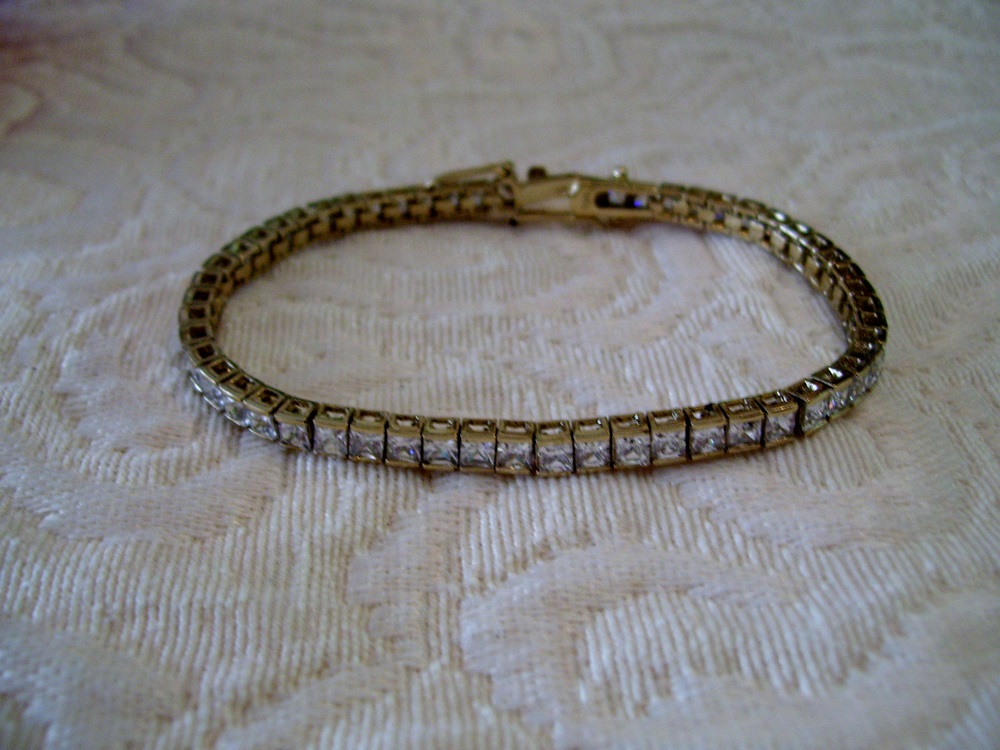 Gold Vermeil Tennis Bracelet & Silver Ring 