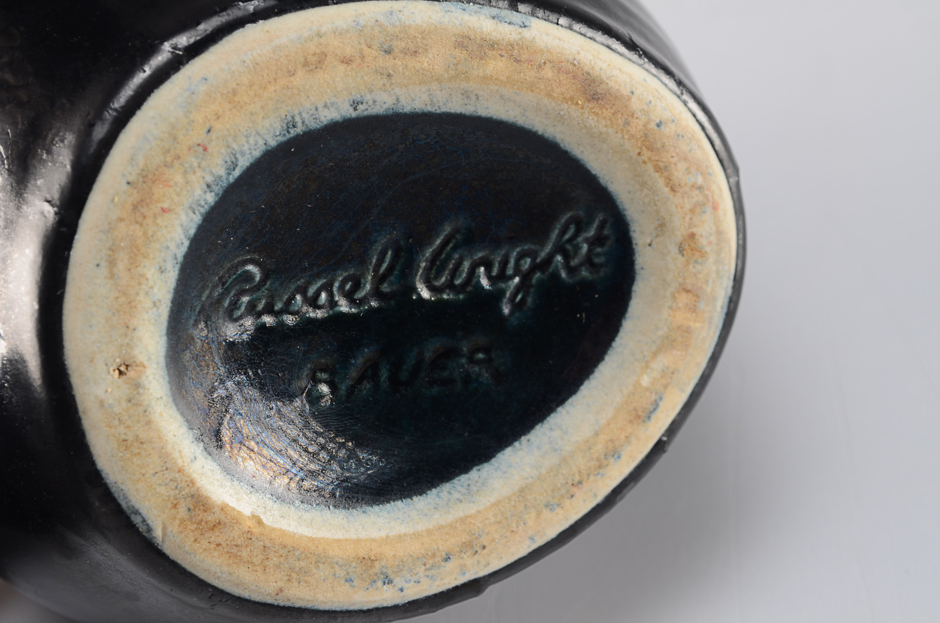 Rare Experimental Gun Metal Glaze Russel Wright Bauer Pottery Corsage Vase 