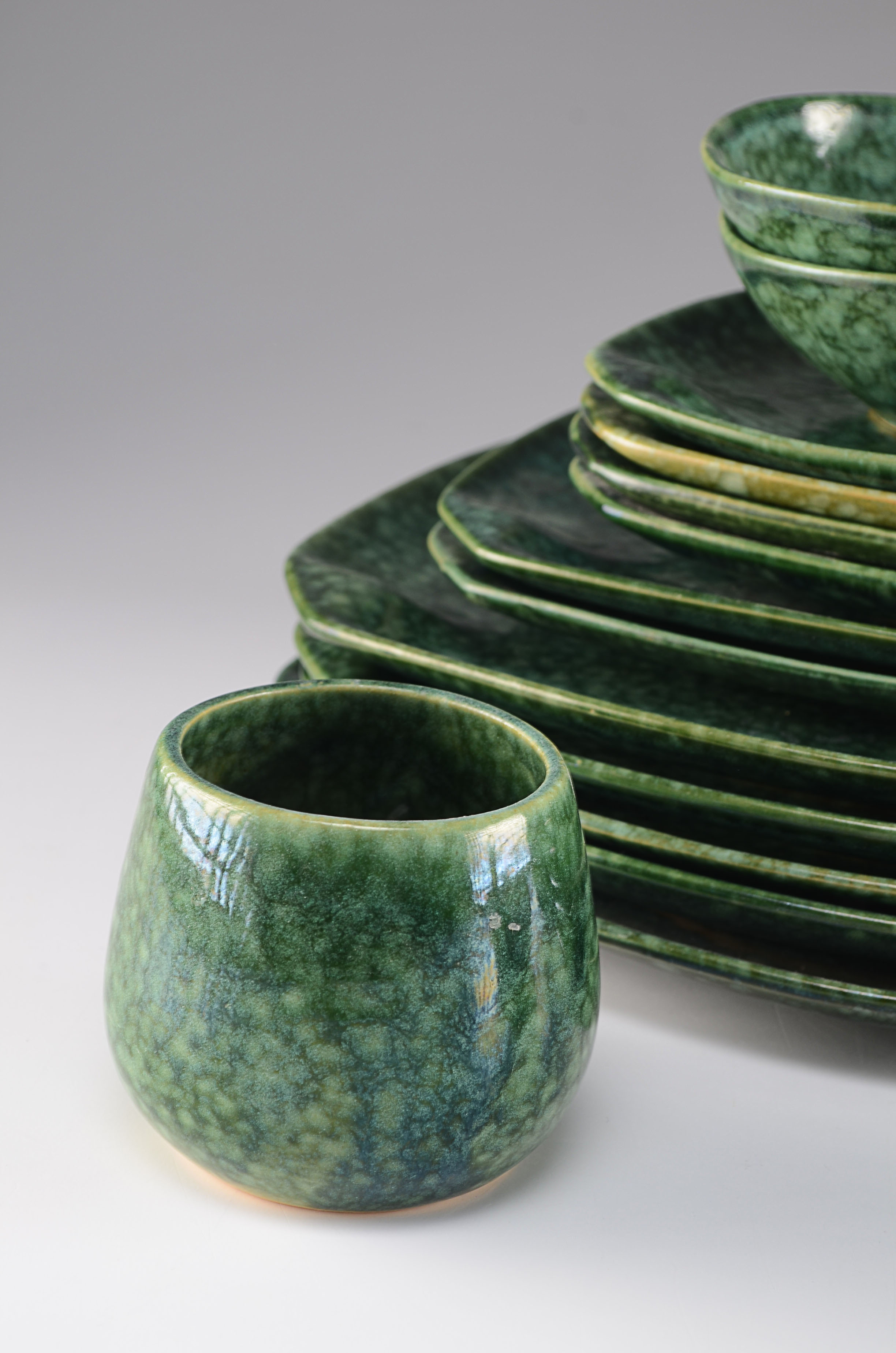 Mid Century Modern Roseville Raymor Frogskin Dinnerware