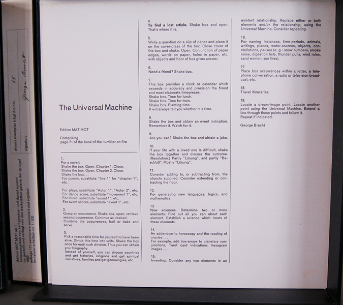 The Universal Machine by George Brecht 