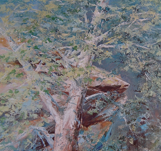 "Violets and Sycamores" Print by Al Cornett 1978