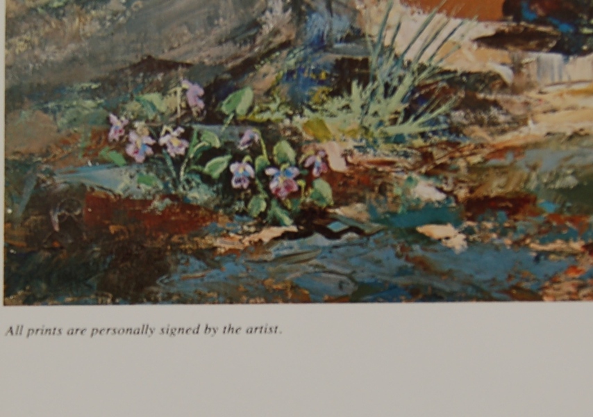 "Violets and Sycamores" Print by Al Cornett 1978