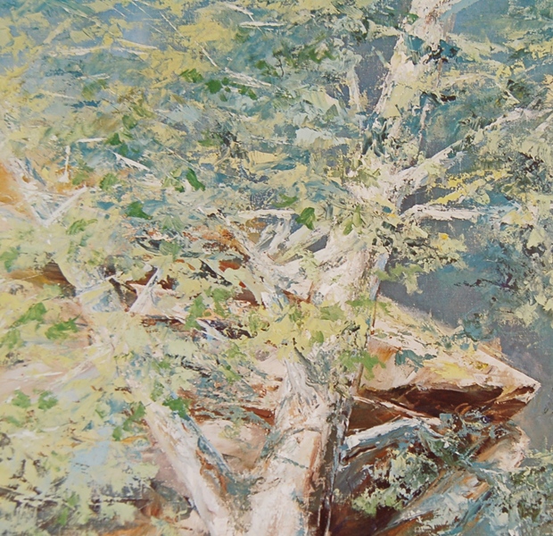 "Violets and Sycamores" Print by Al Cornett 1978