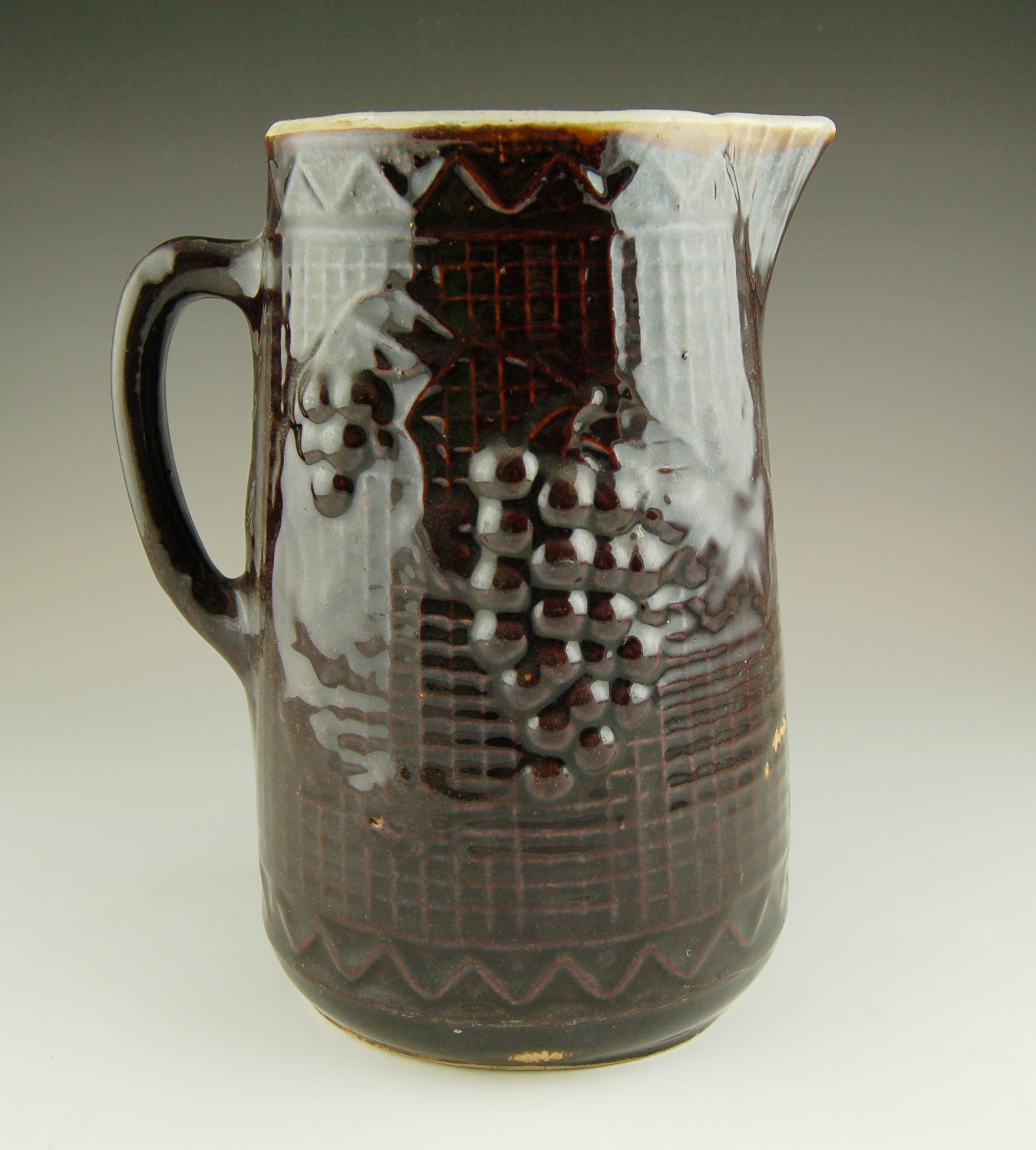 Victorian Brown Glazed Stoneware Pitcher