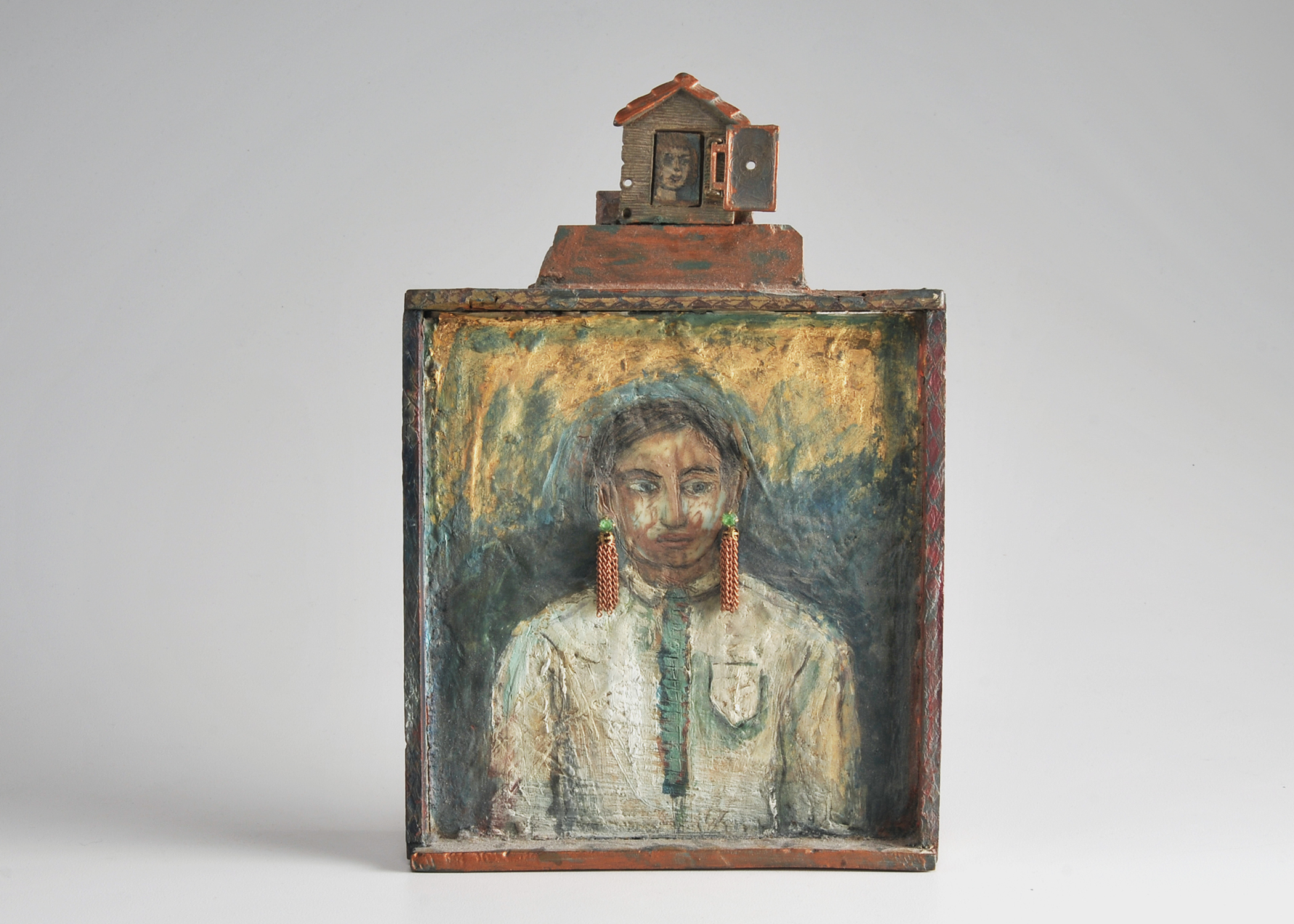 Original Suzanne Fisher Mixed Media Sculptural Painting