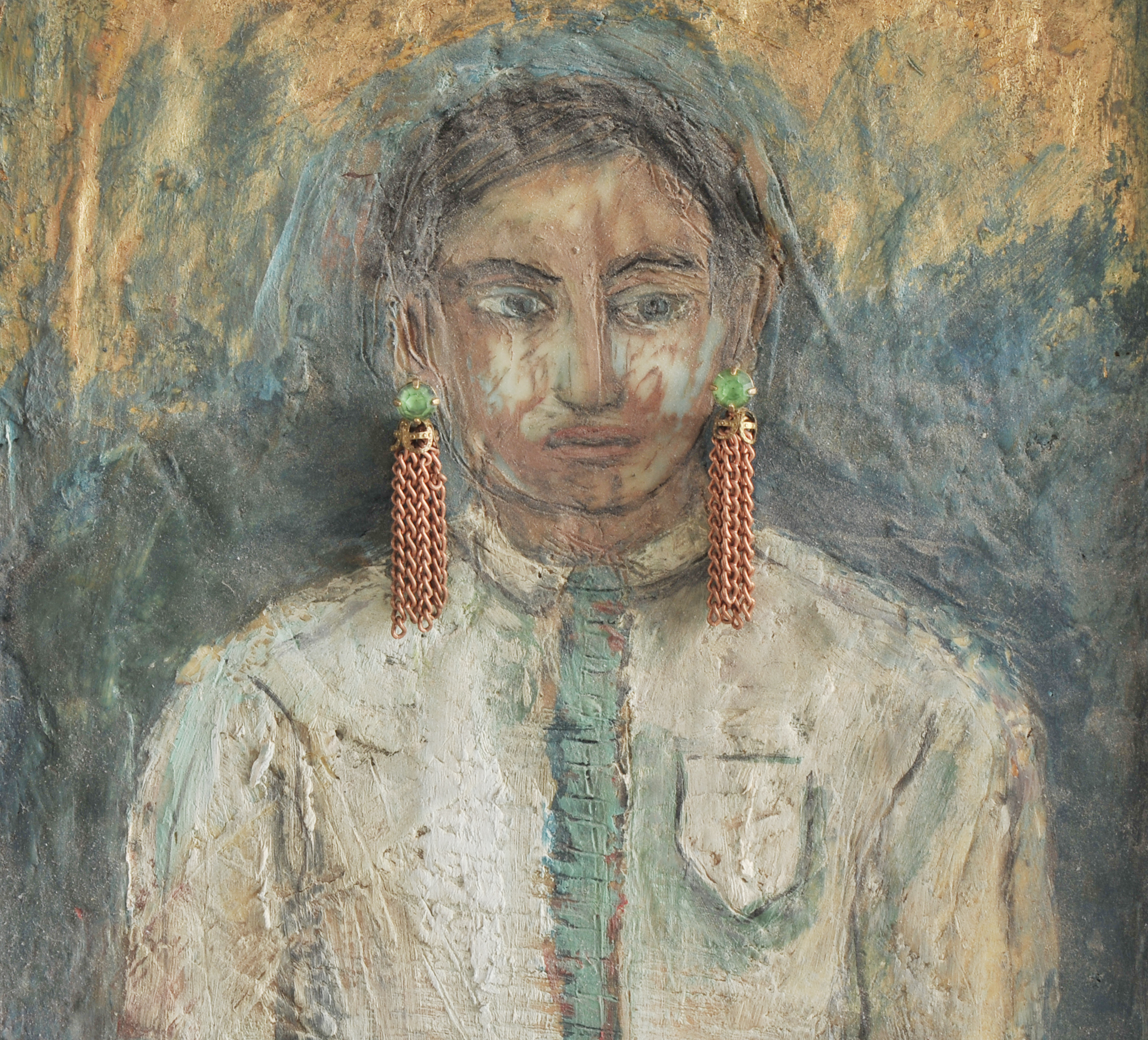 Original Suzanne Fisher Mixed Media Sculptural Painting