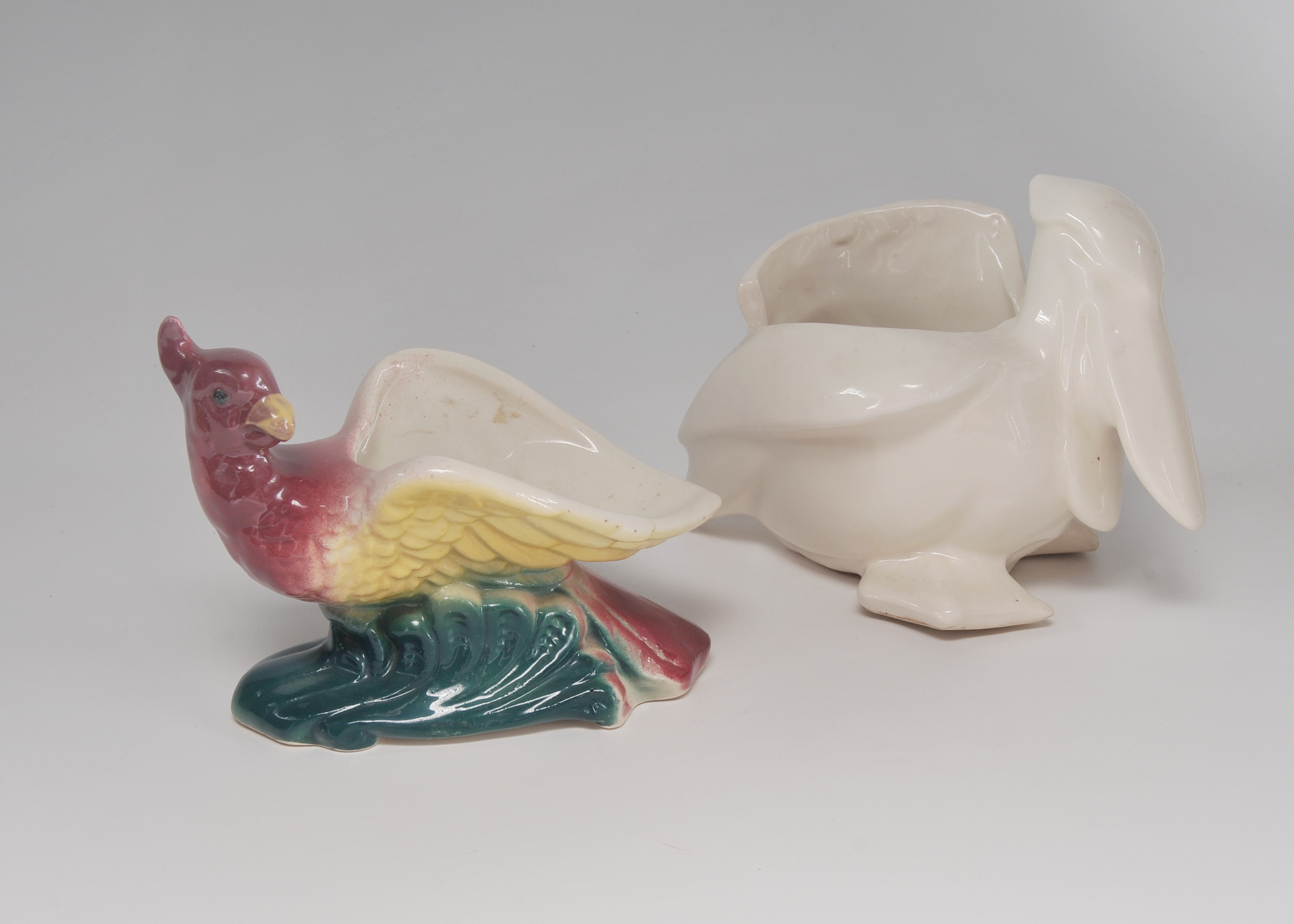 Vintage Pelican and Pheasant Planters