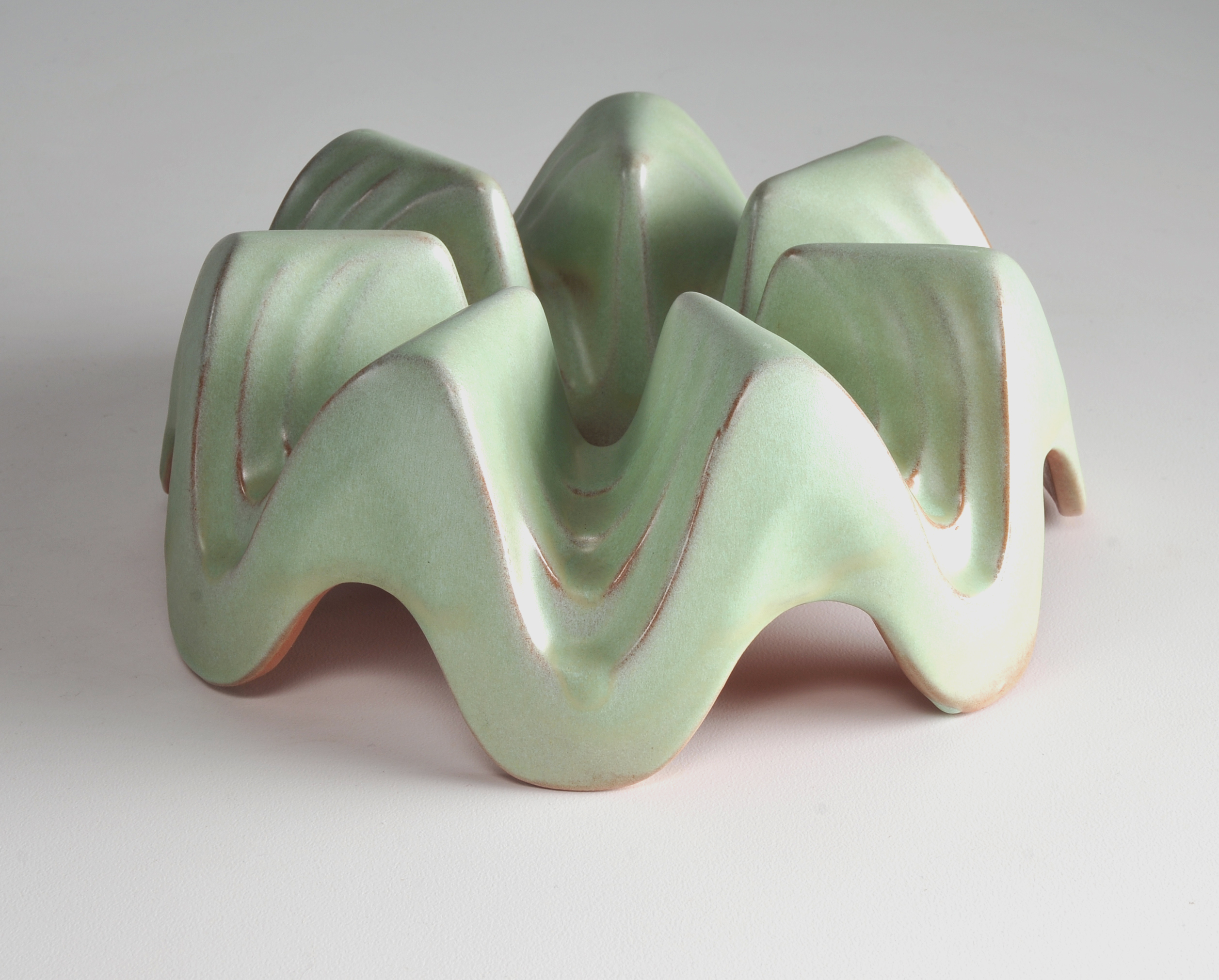 Vintage Frankoma Casserole Bean Pot with Lid and Warmer in Prairie Green