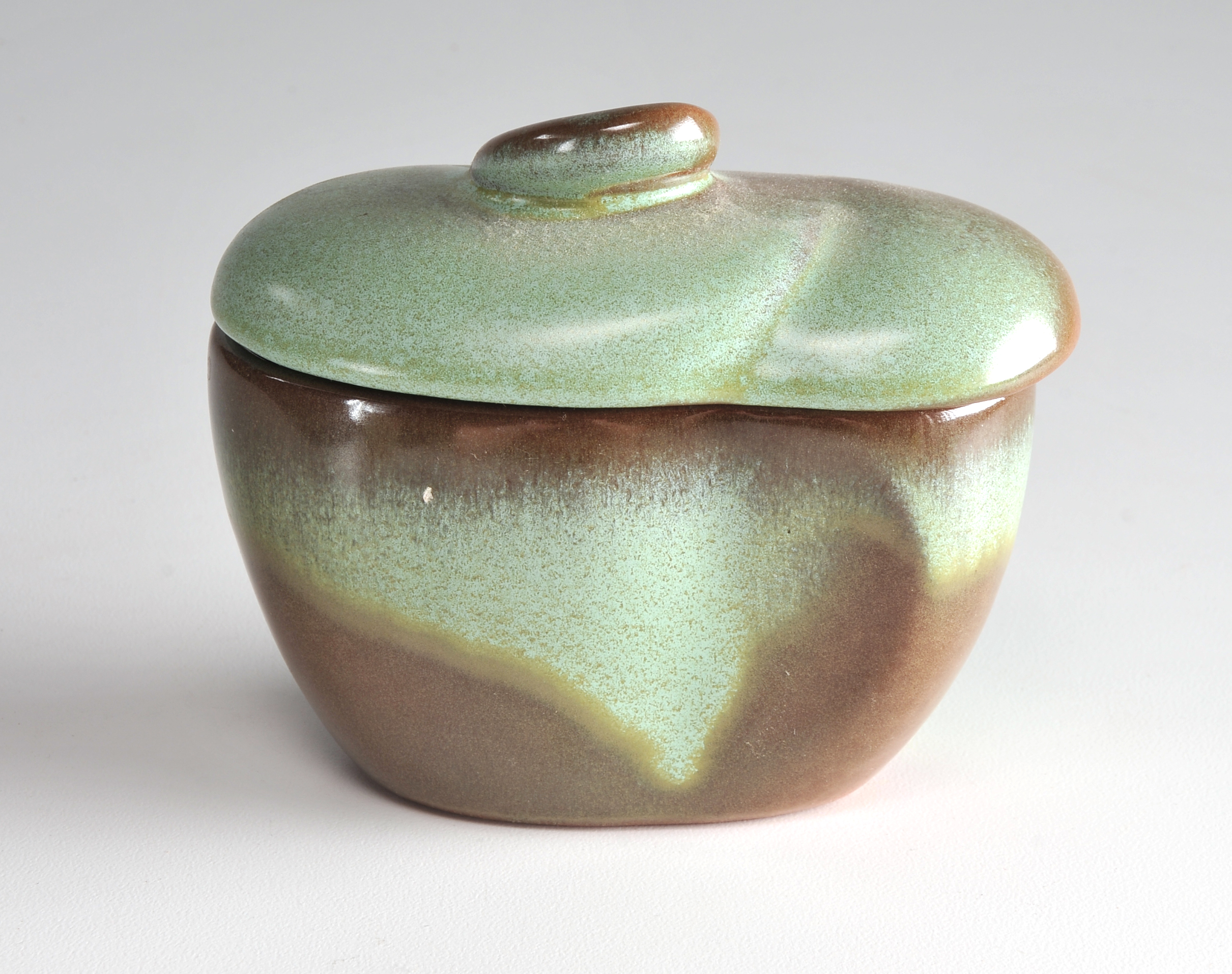 Vintage Frankoma Pottery Creamer and Sugar with Lid in Prairie Green