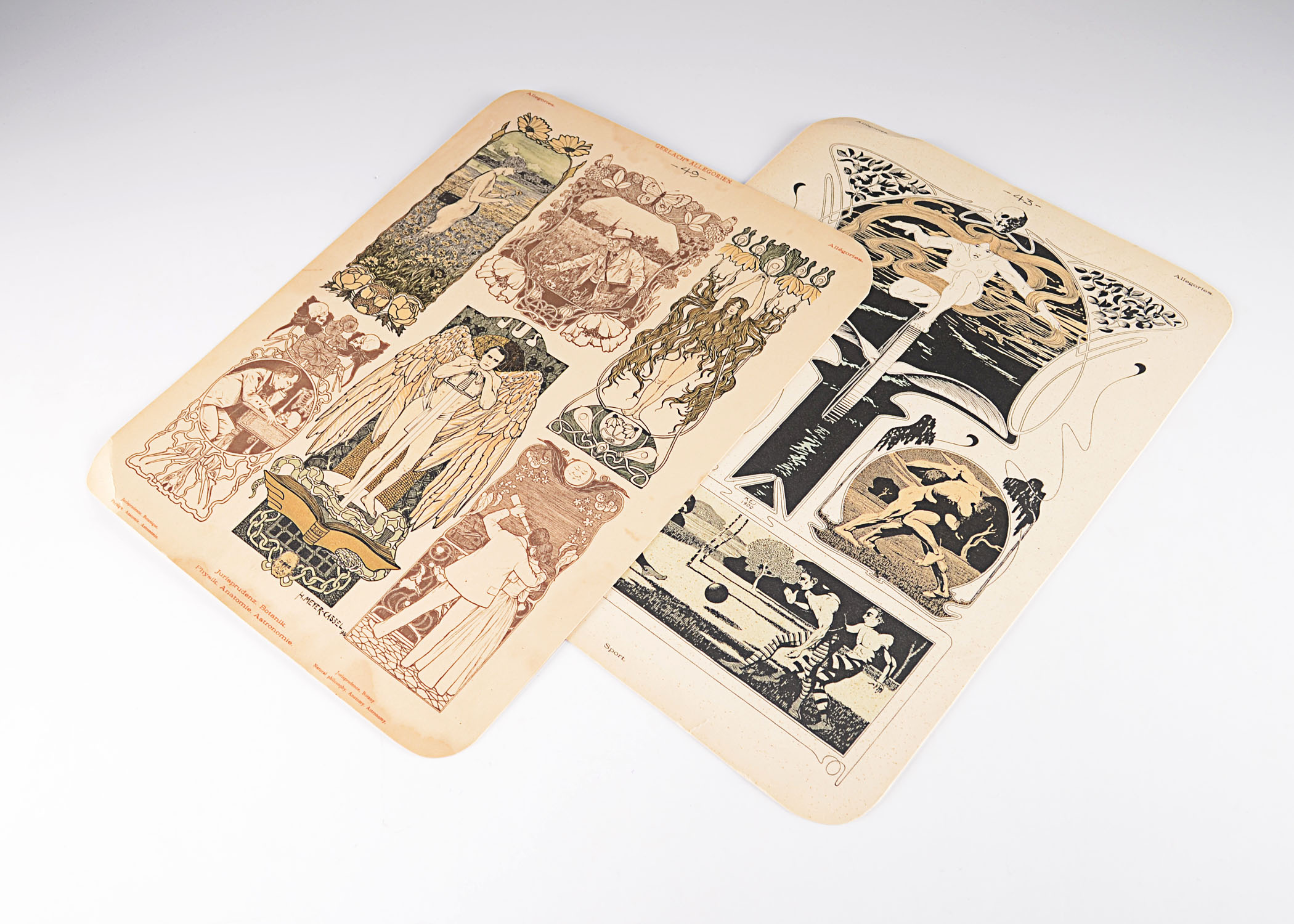 Pairing of Two Antique Chromolithographic Cards