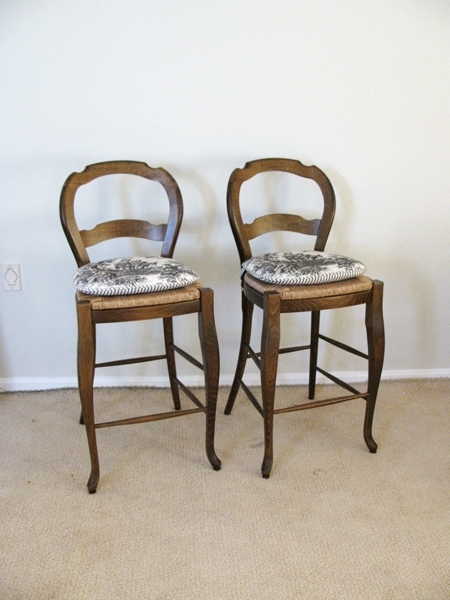 Chairish French Country Counter Stools With Rush Seats Pottery