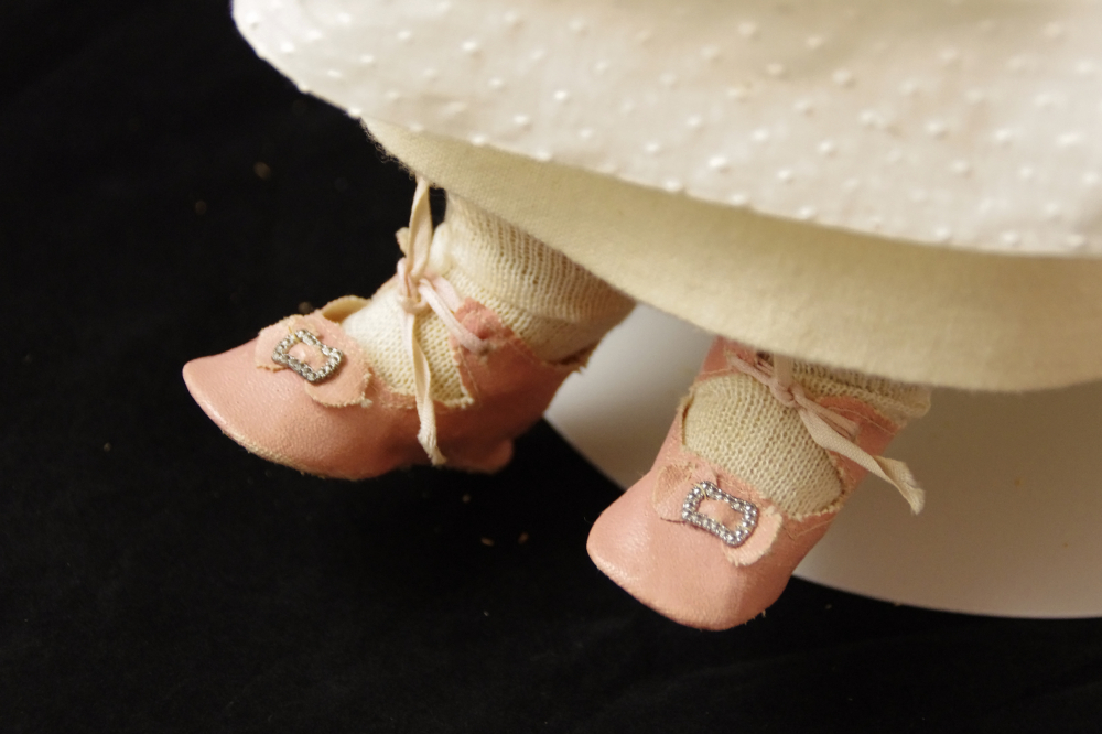 Beautiful Victorian Era Porcelain Doll, Leather Kid Body and Sawdust Filling