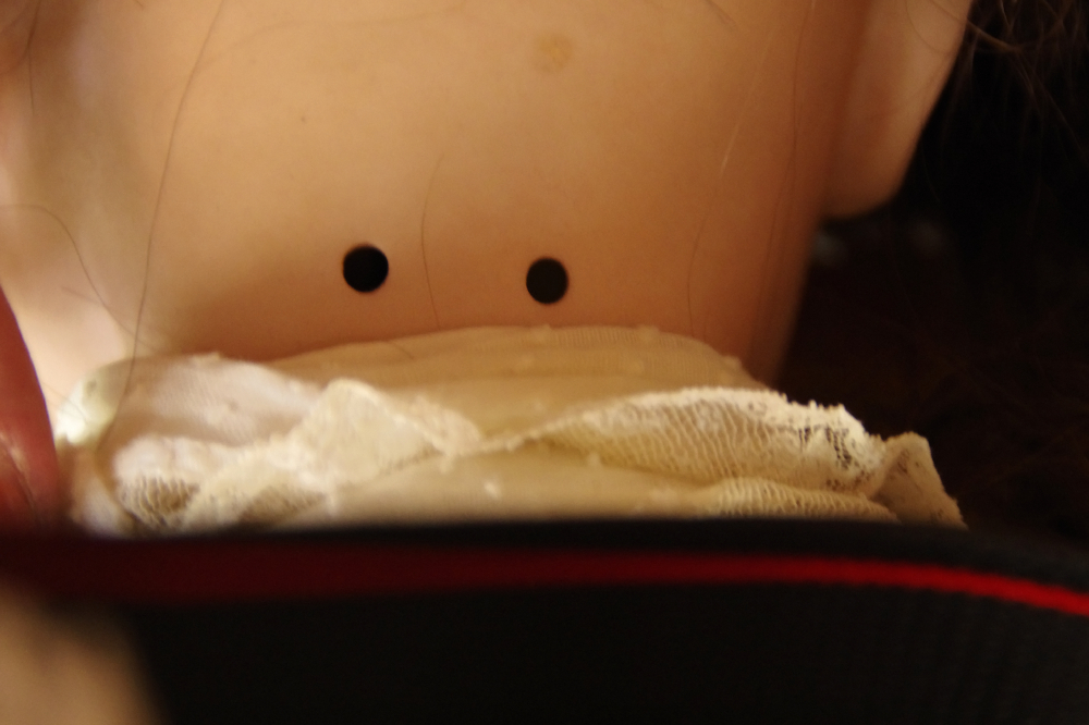 Beautiful Victorian Era Porcelain Doll, Leather Kid Body and Sawdust Filling