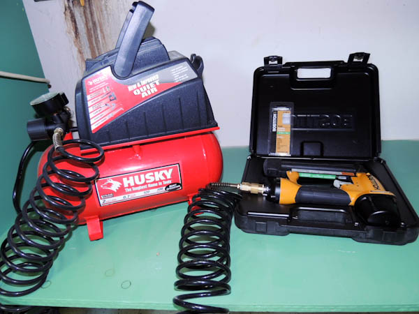 Husky Two Gallon Air Compressor and Bostich Nailer