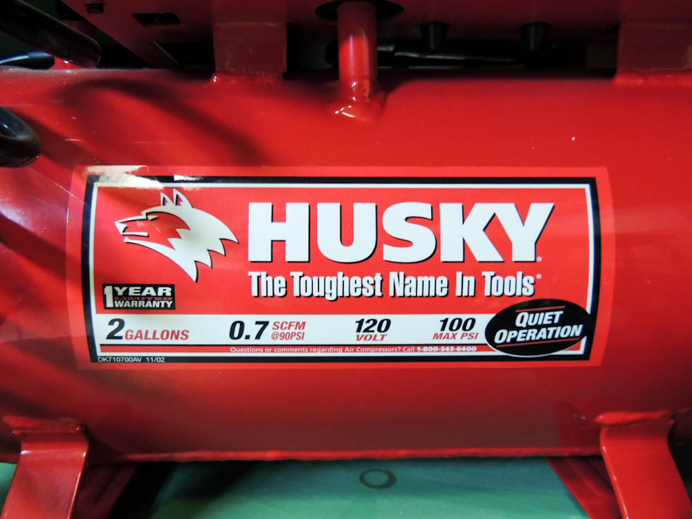 Husky Two Gallon Air Compressor and Bostich Nailer