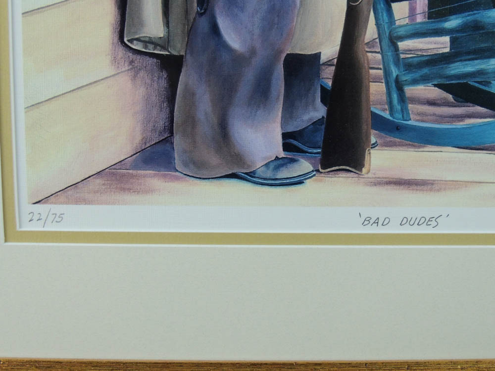 Donald Niehaus Print "Bad Dudes," Metal Cowboy Sculpture and More