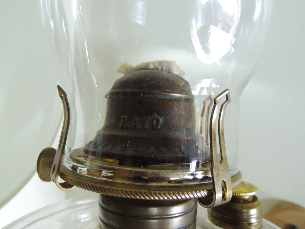 Victorian Cast Iron Wall Mount Oil Lamp Bracket, Mercury Glass Reflector, Lamp