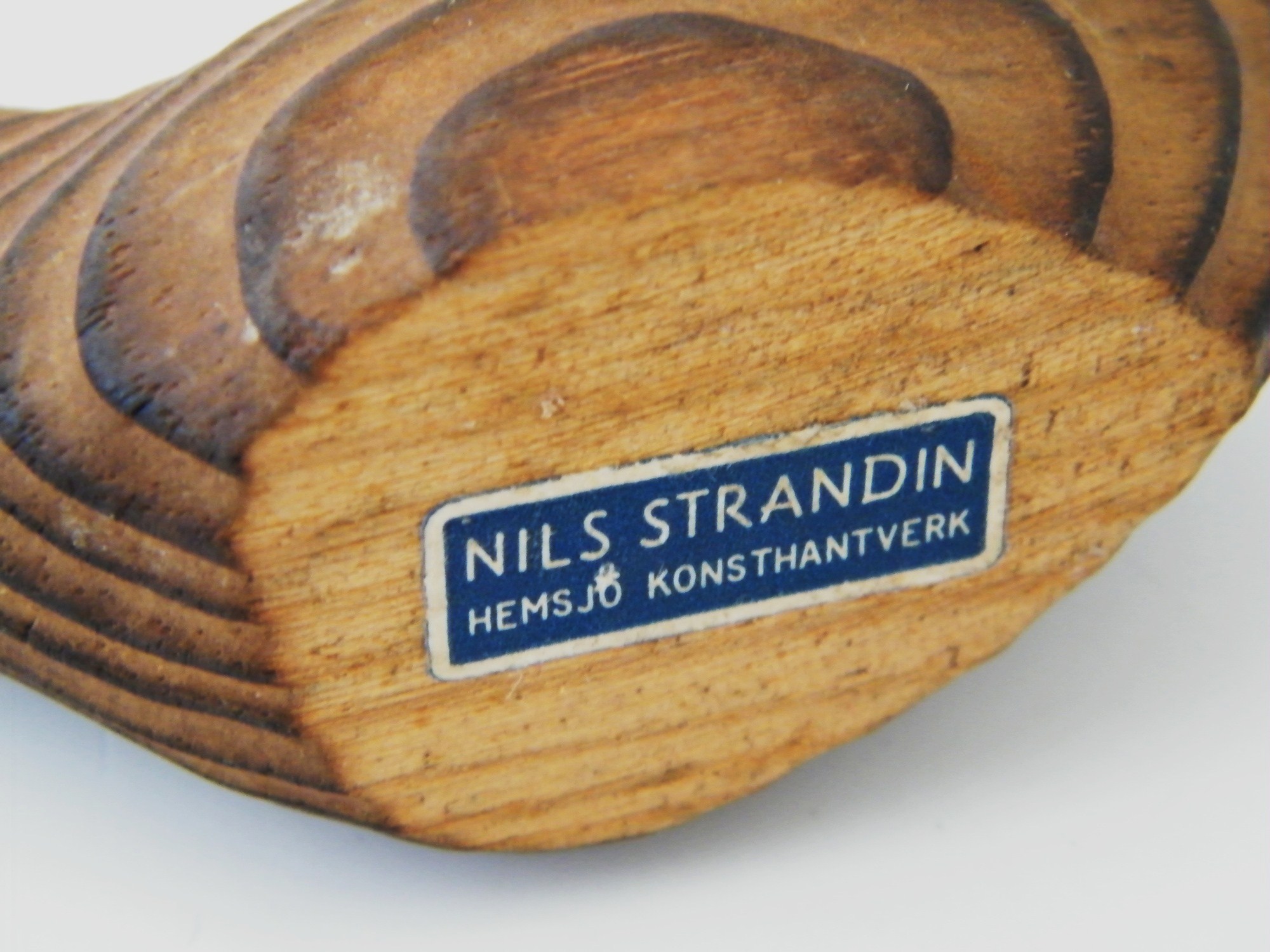 Mid Century Swedish Nils Strandin Carved Bird