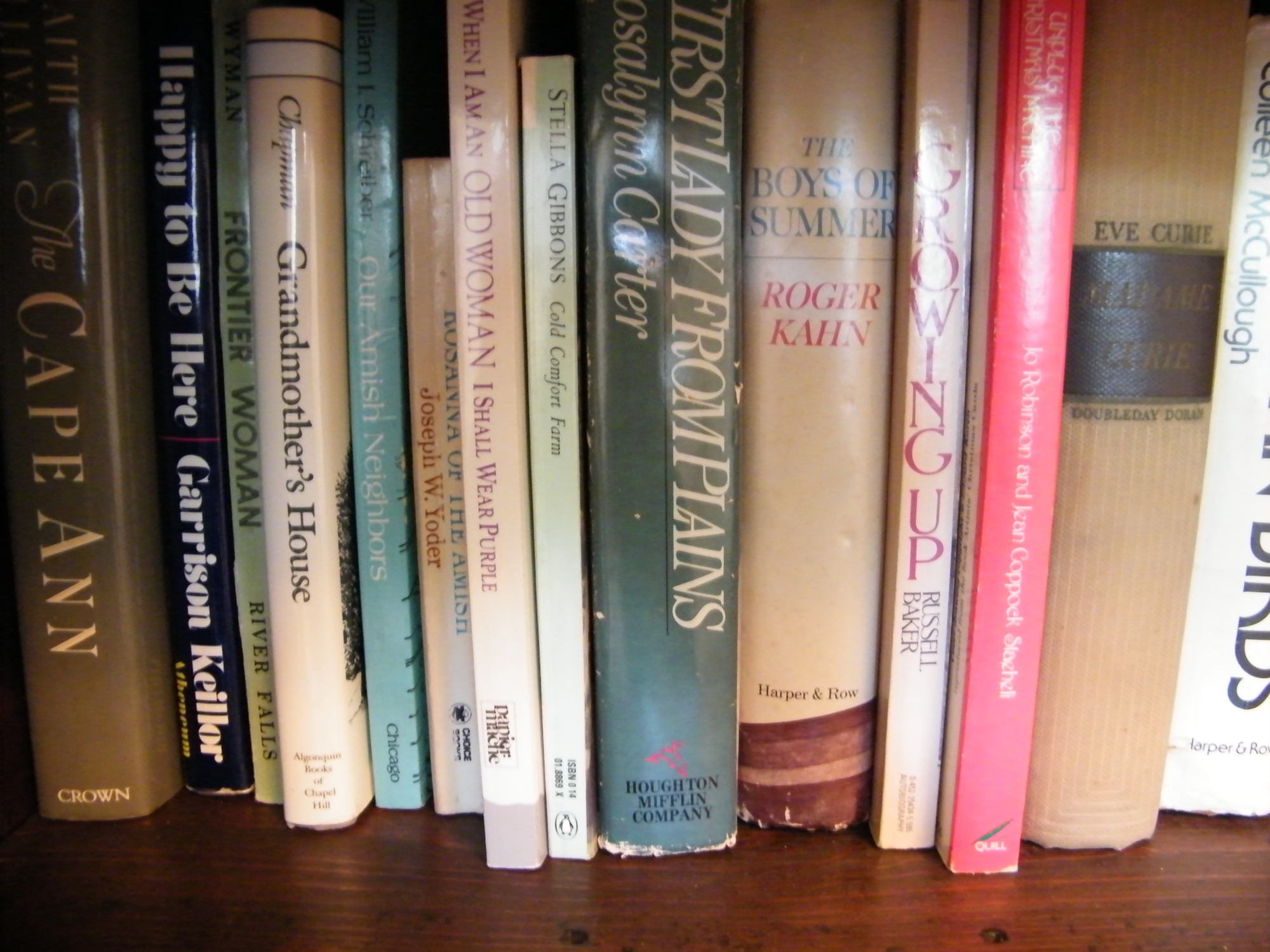 Two Shelves of Vintage, Tasha Tudor, and Modern Books