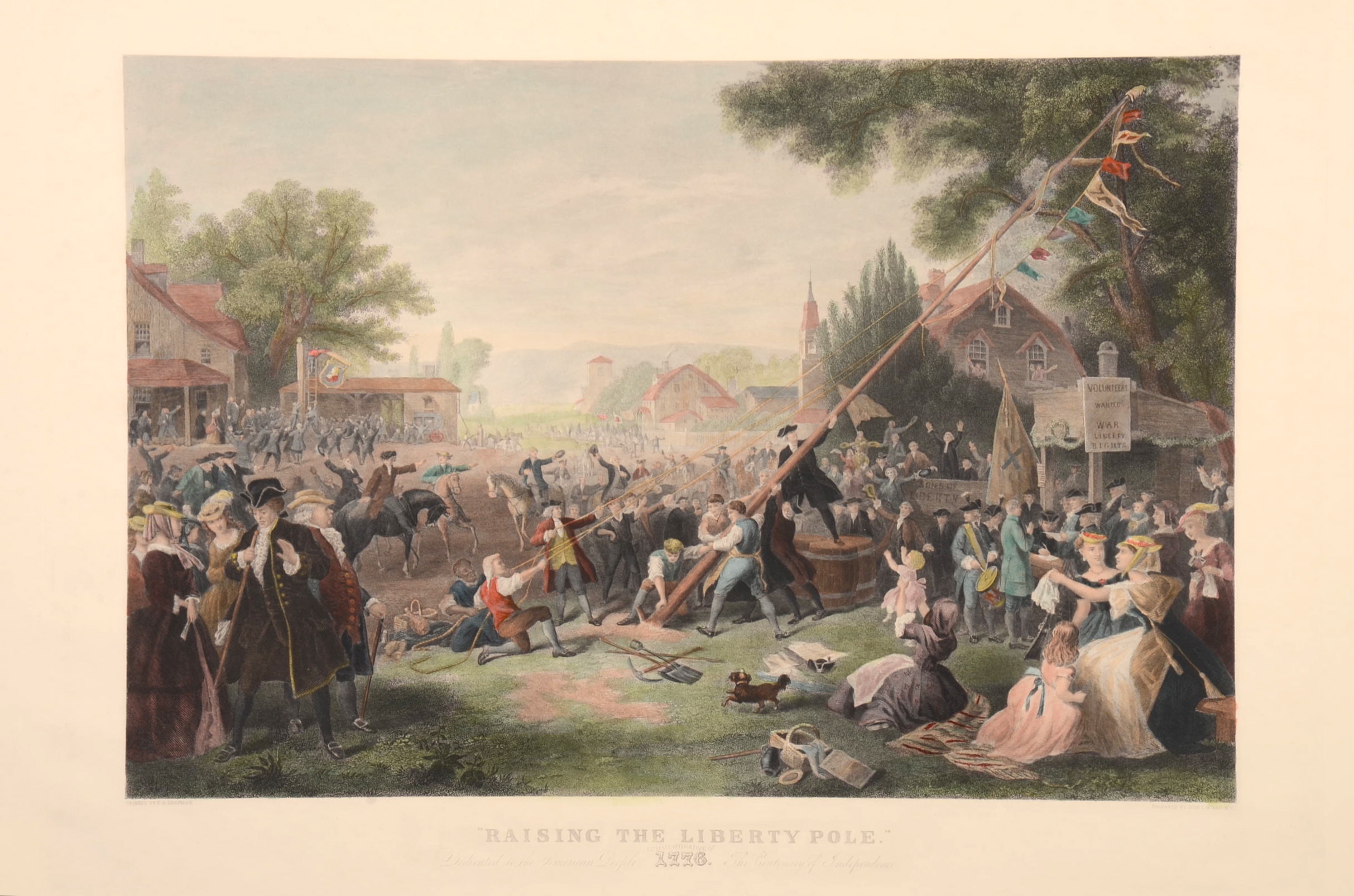 "Raising the Liberty Pole" Centenary Engraving
