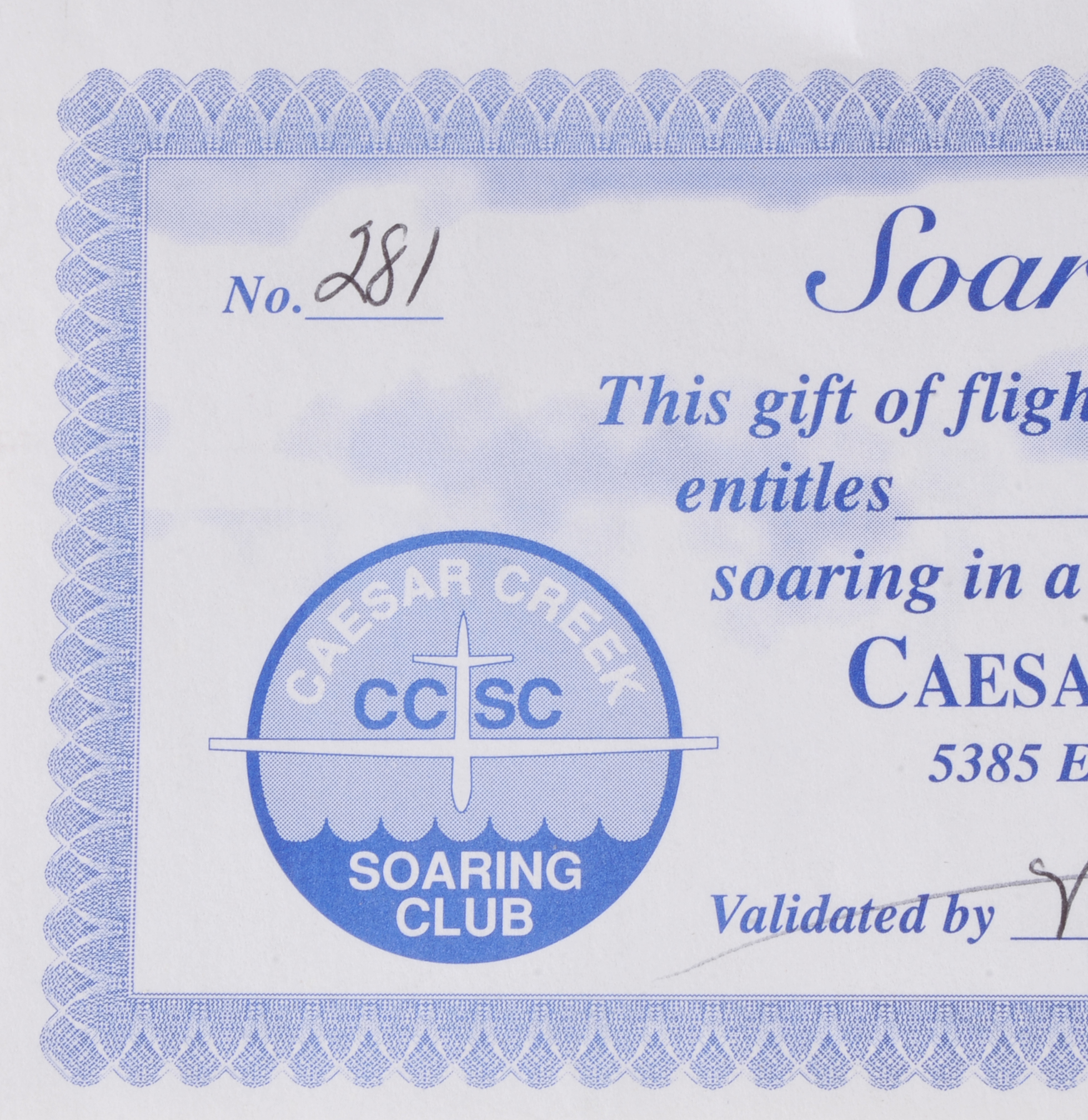 "Soaring" Sailplane Gift Certificate