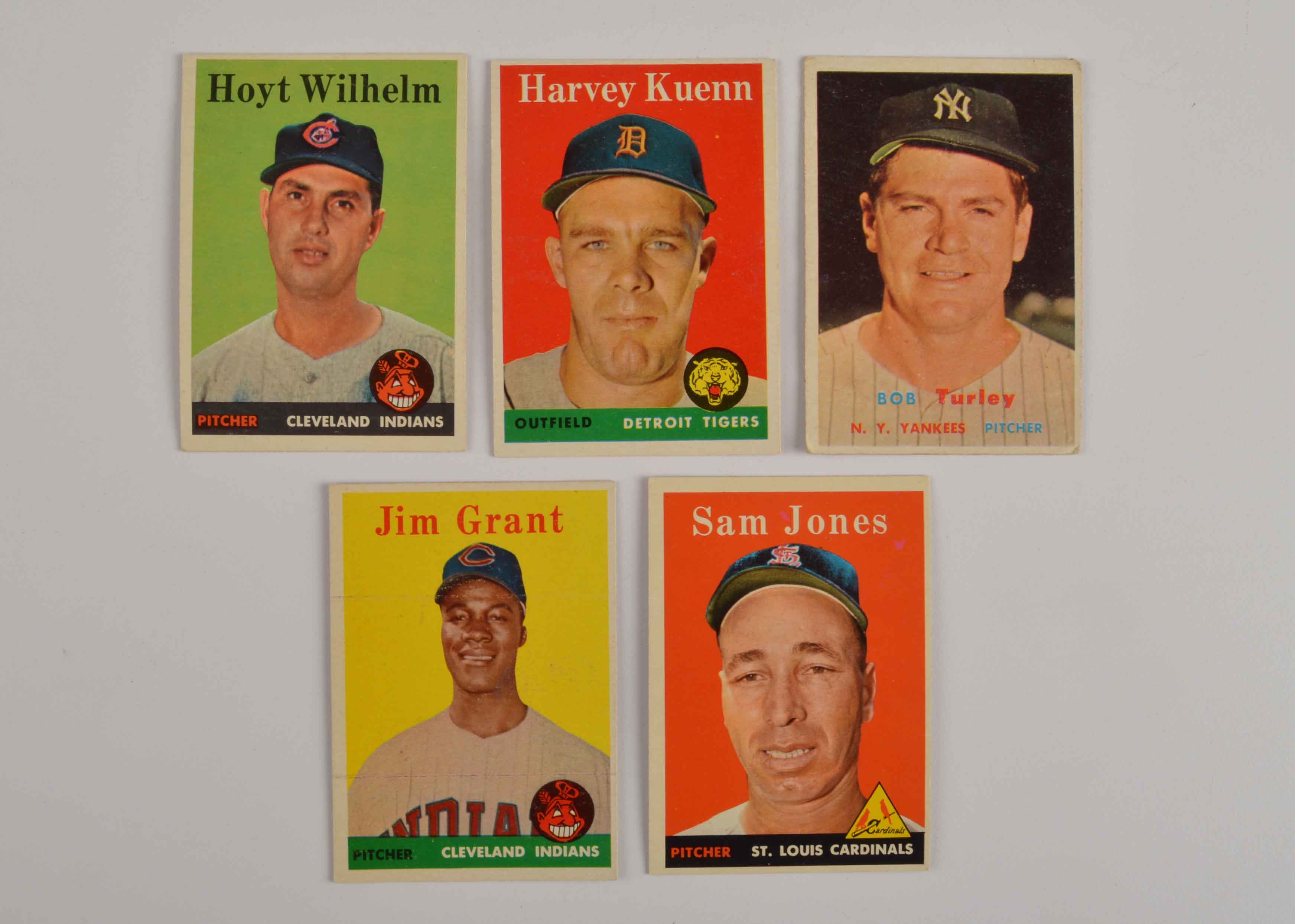 (5) Late 1950s Topps Baseball Cards
