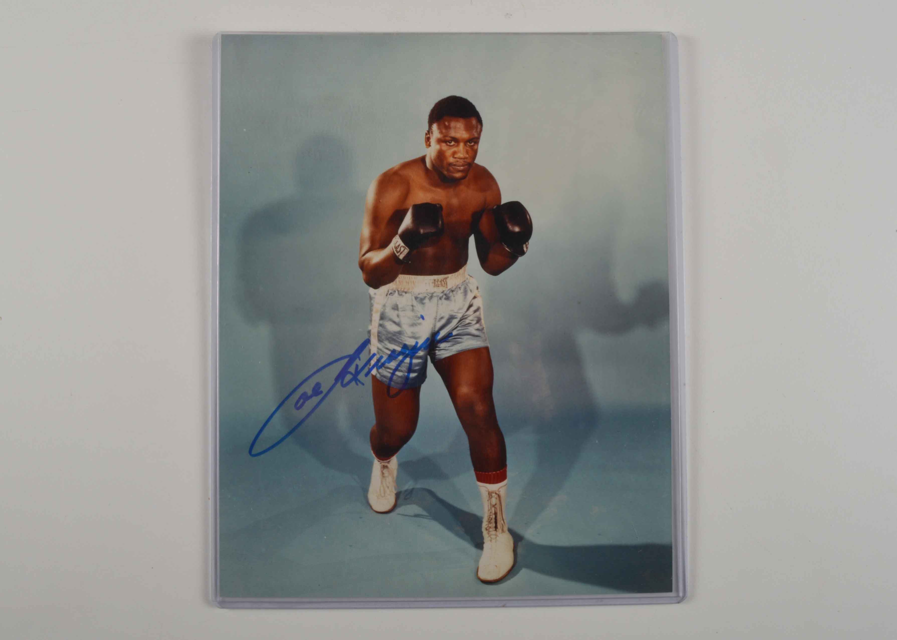Smokin' Joe Frazier Autographed Boxing Color Photo
